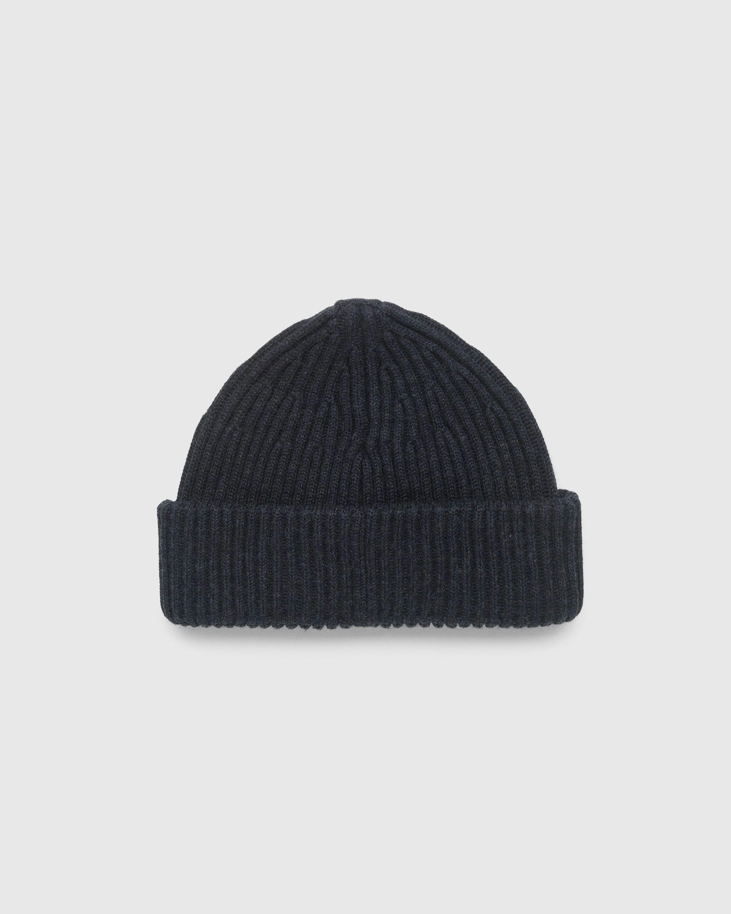 Stone Island - Ribbed Wool Beanie Melange Charcoal - Accessories - Grey - Image 2