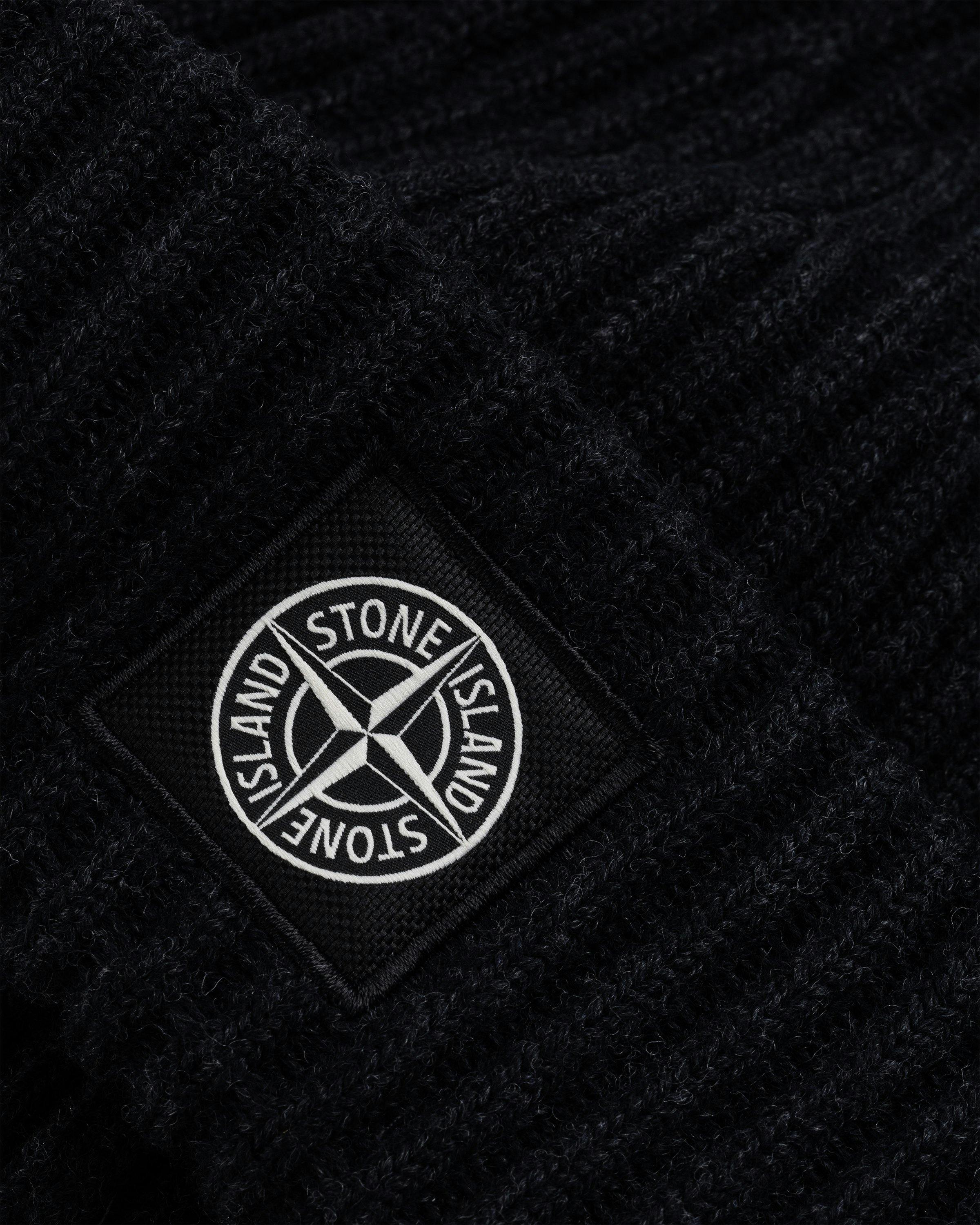 Stone Island - Ribbed Wool Beanie Melange Charcoal - Accessories - Grey - Image 4