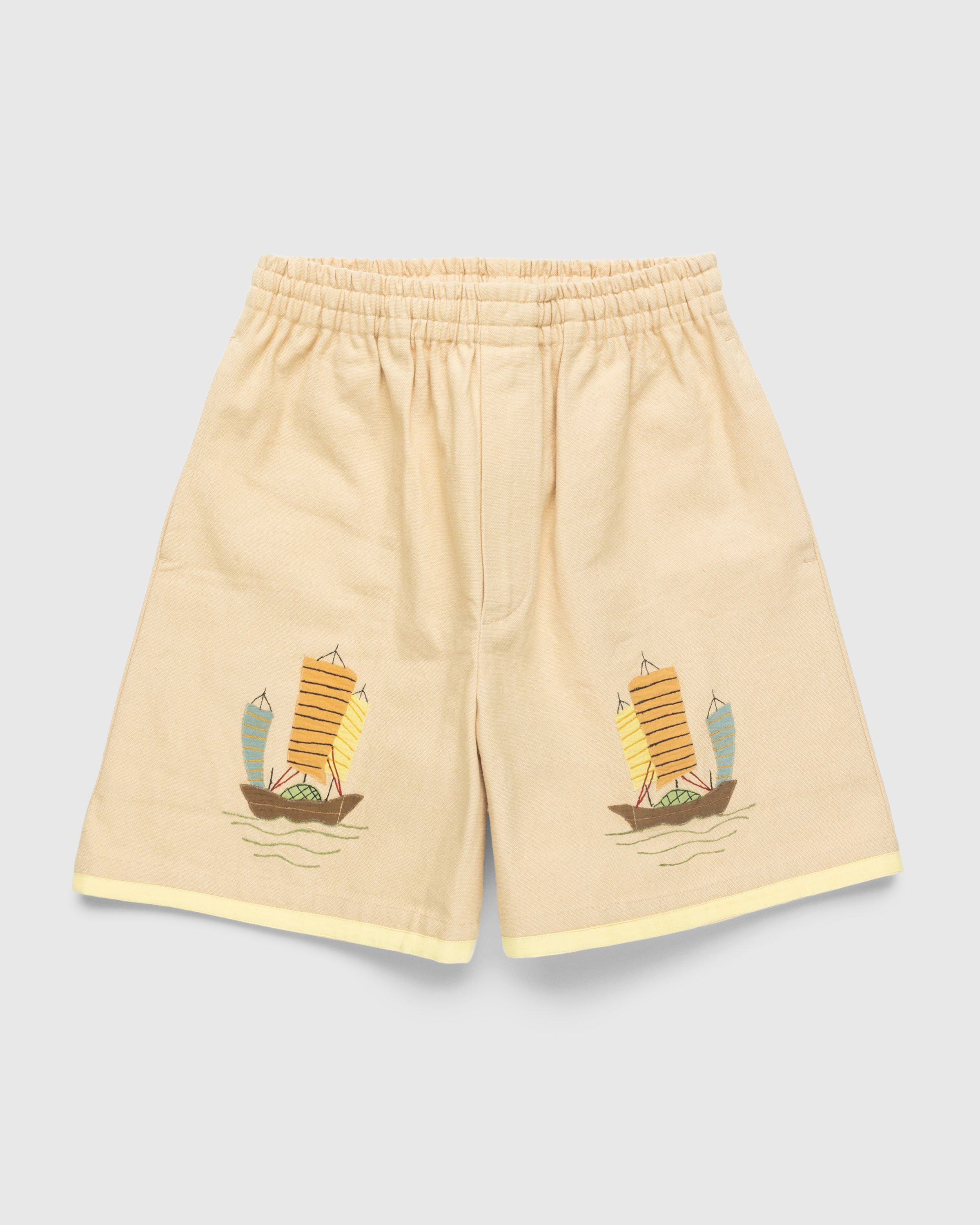Bode - Ship Applique Shorts Tan - Clothing - Beige - Image 1