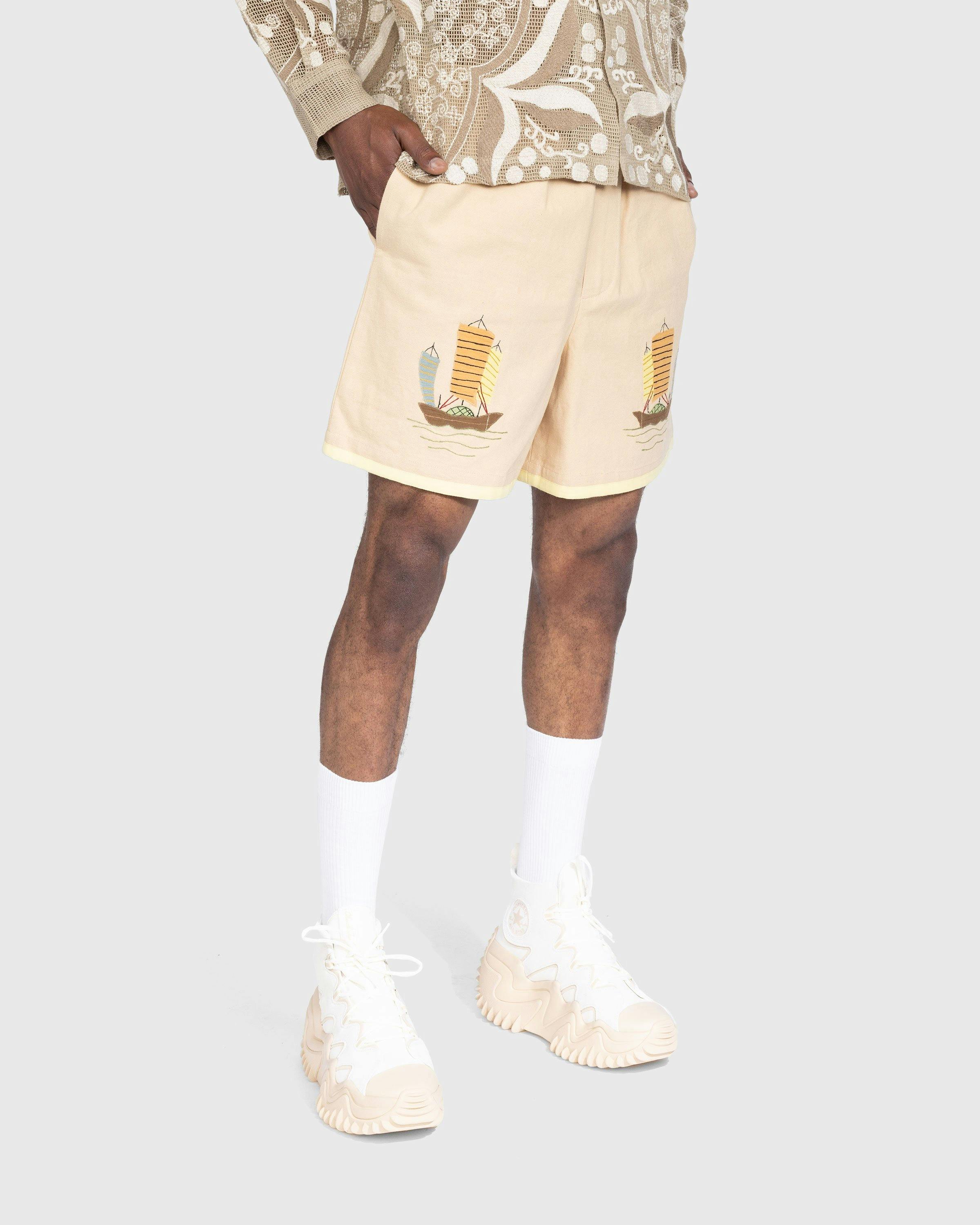 Bode - Ship Applique Shorts Tan - Clothing - Beige - Image 5