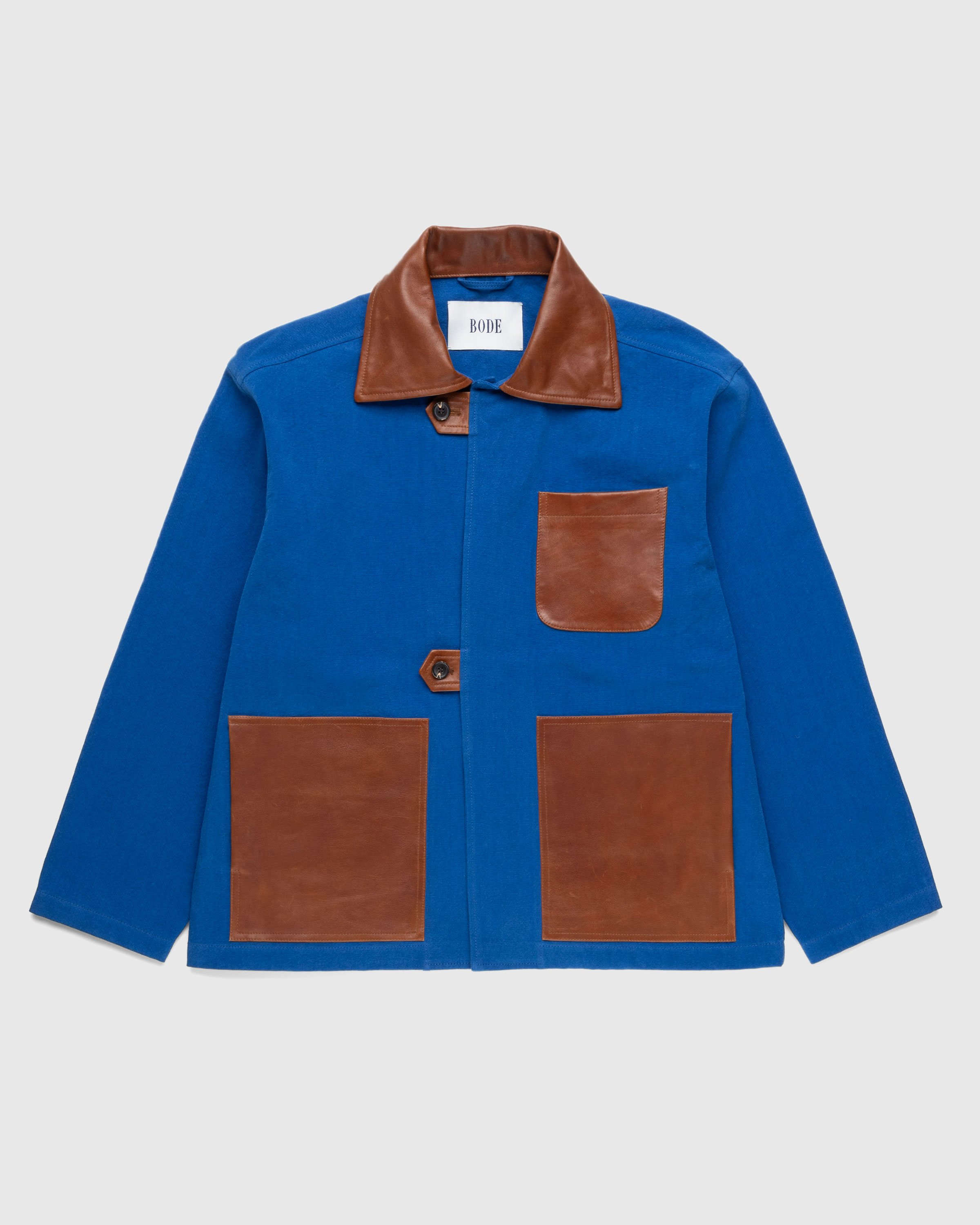 Bode - Leather Tab Jacket - Clothing - Blue - Image 1