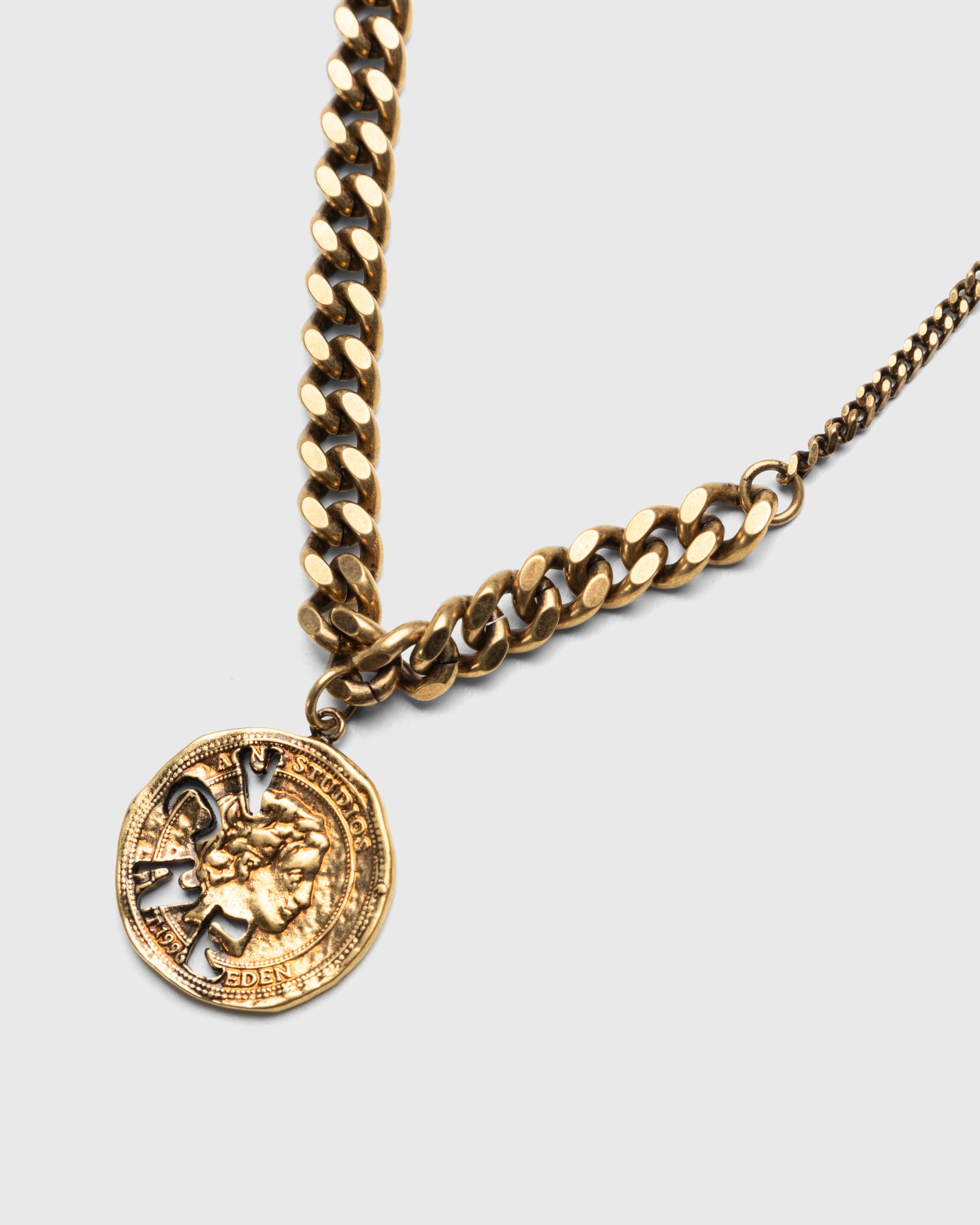 Acne Studios - Coin Pendant Necklace Antique Gold - Accessories - Gold - Image 2