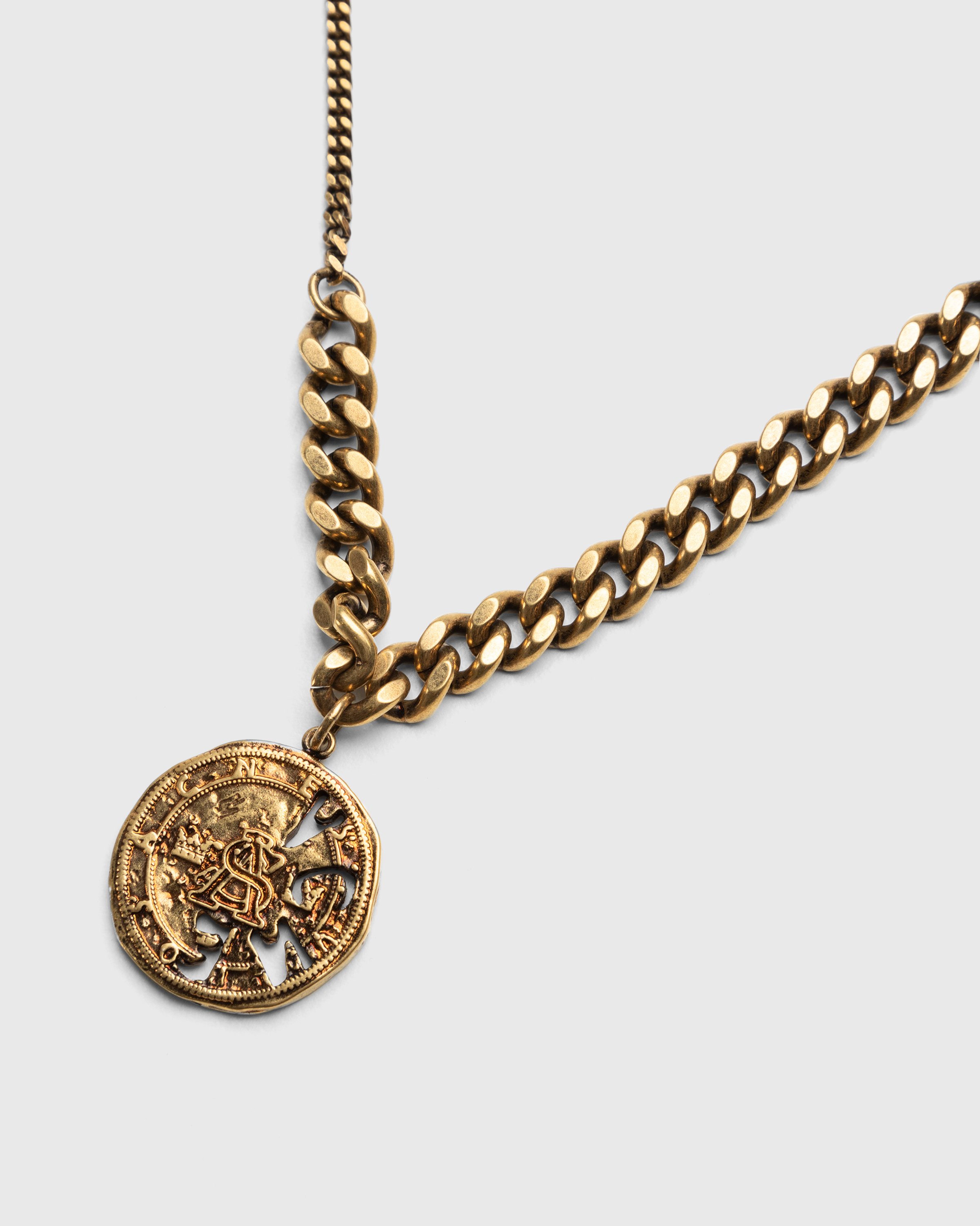 Acne Studios - Coin Pendant Necklace Antique Gold - Accessories - Gold - Image 3