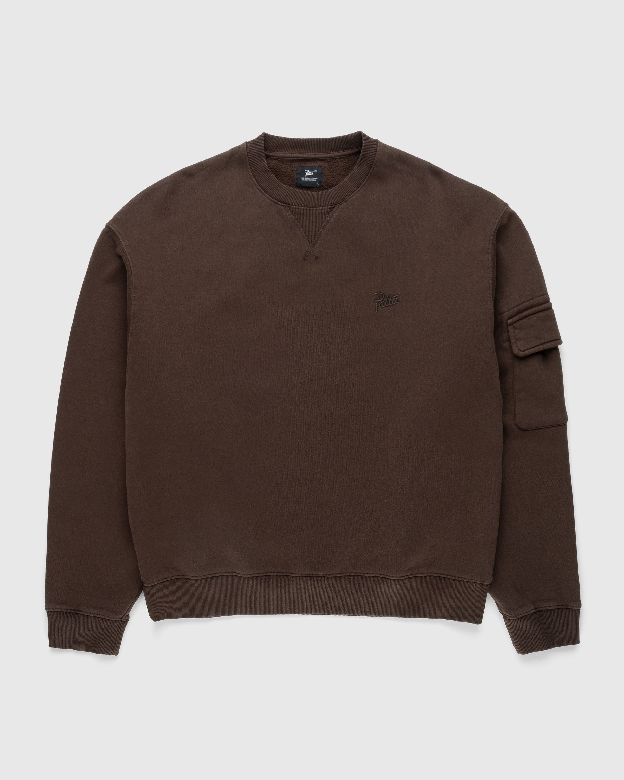 Patta - Basic Pigment Dye Pocket Crewneck Sweater Delicioso - Clothing - Brown - Image 1
