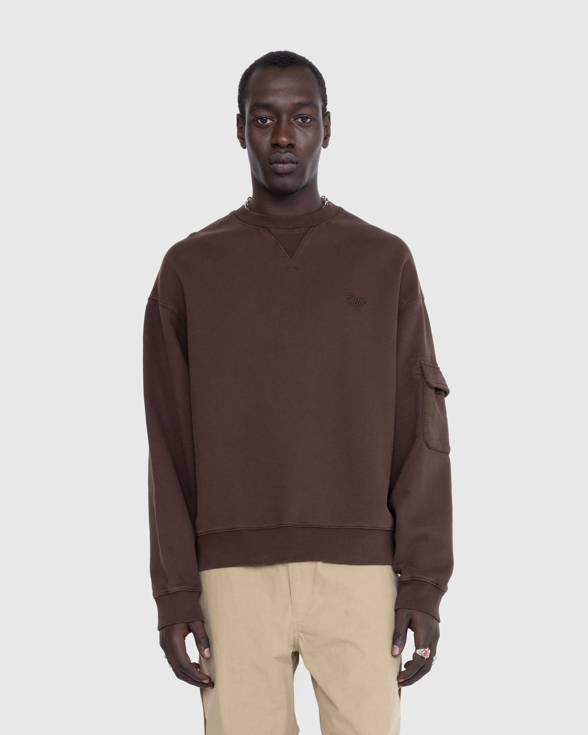 Patta - Basic Pigment Dye Pocket Crewneck Sweater Delicioso - Clothing - Brown - Image 2