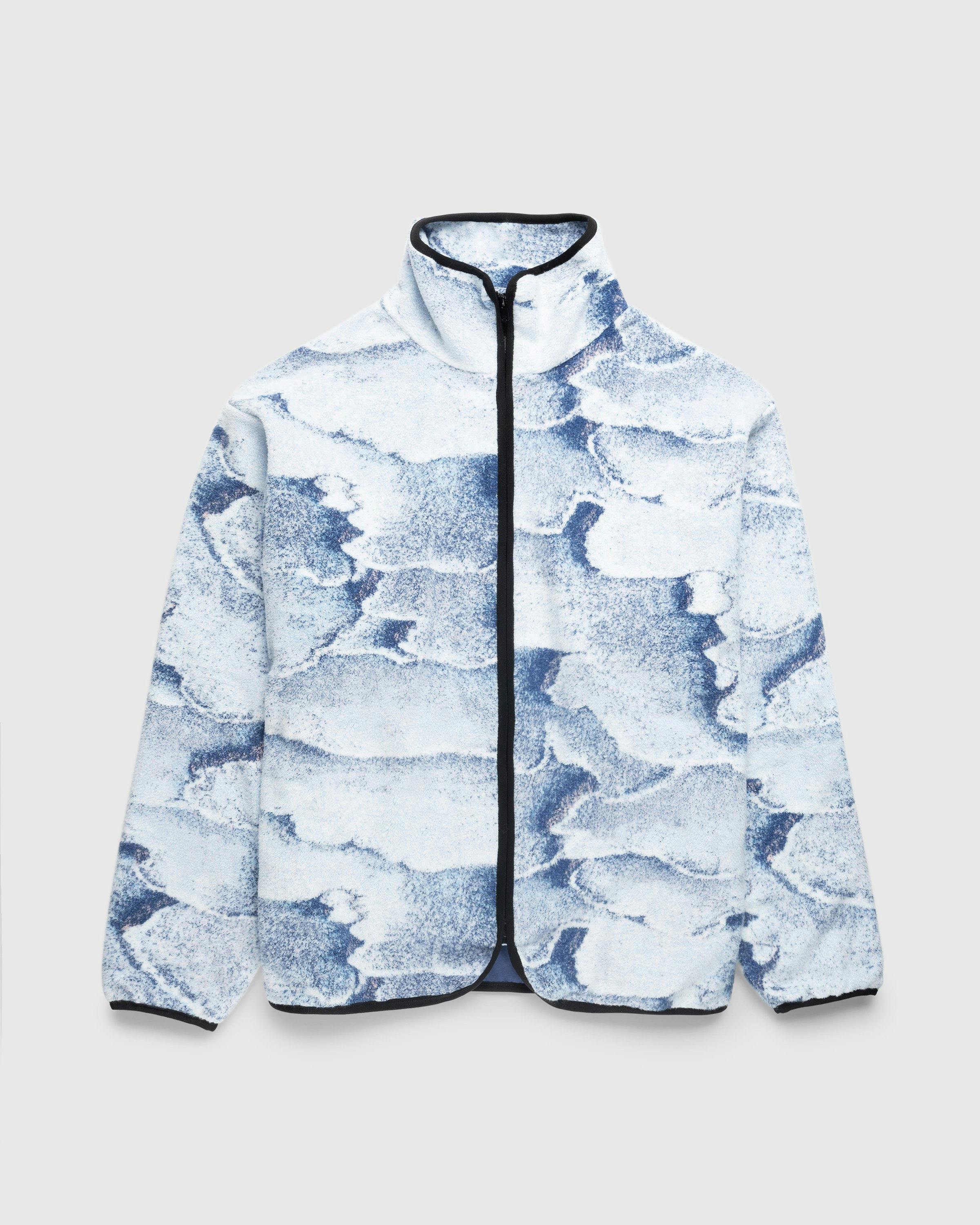 Bonsai - TERRY CLOTH OVERSIZE ZIP JACKET, ALLOVER SALT GRAPHIC Blue - Clothing - Blue - Image 1