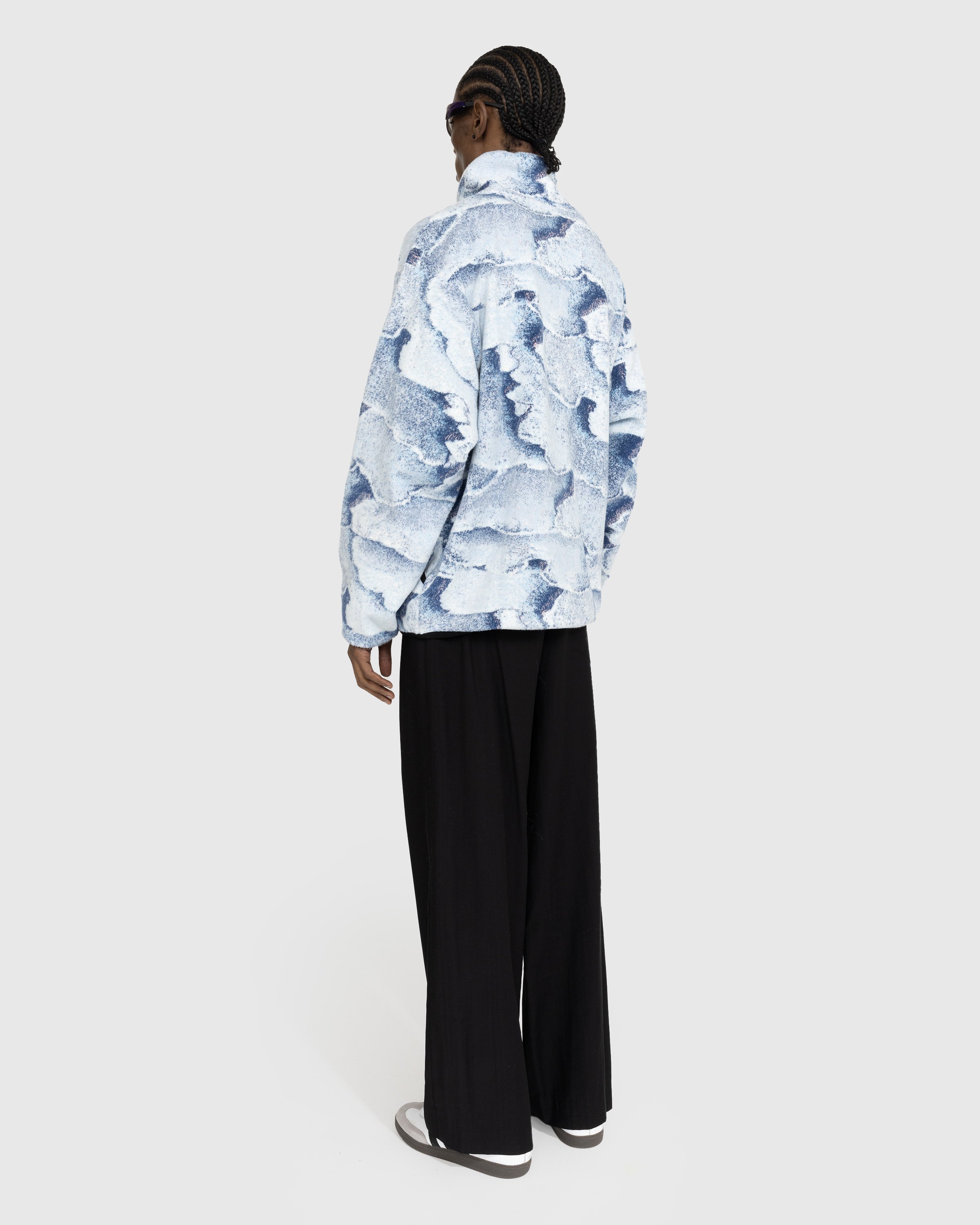 Bonsai - TERRY CLOTH OVERSIZE ZIP JACKET, ALLOVER SALT GRAPHIC Blue - Clothing - Blue - Image 3