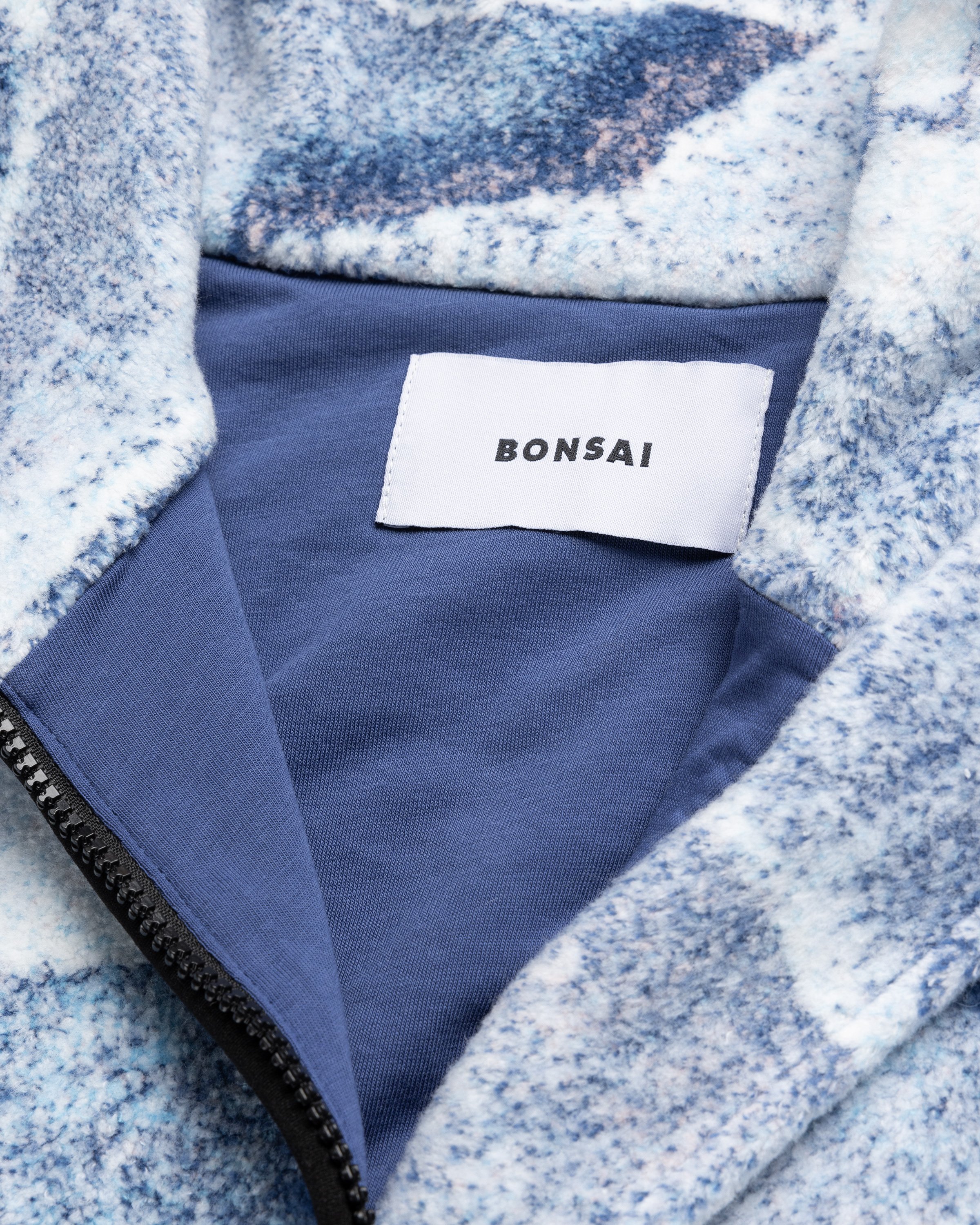 Bonsai - TERRY CLOTH OVERSIZE ZIP JACKET, ALLOVER SALT GRAPHIC Blue - Clothing - Blue - Image 6