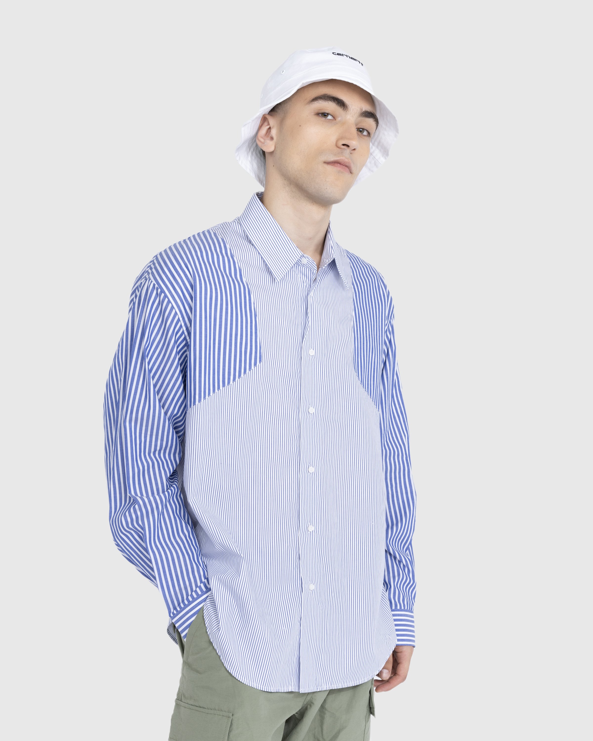 Trussardi - Shirt Cotton Mix Stripes - Clothing - Blue - Image 4