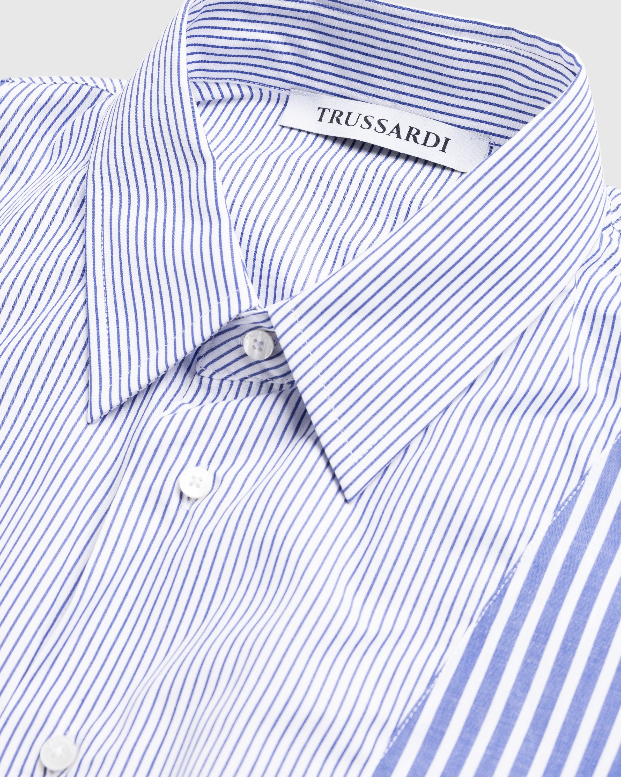 Trussardi - Shirt Cotton Mix Stripes - Clothing - Blue - Image 5