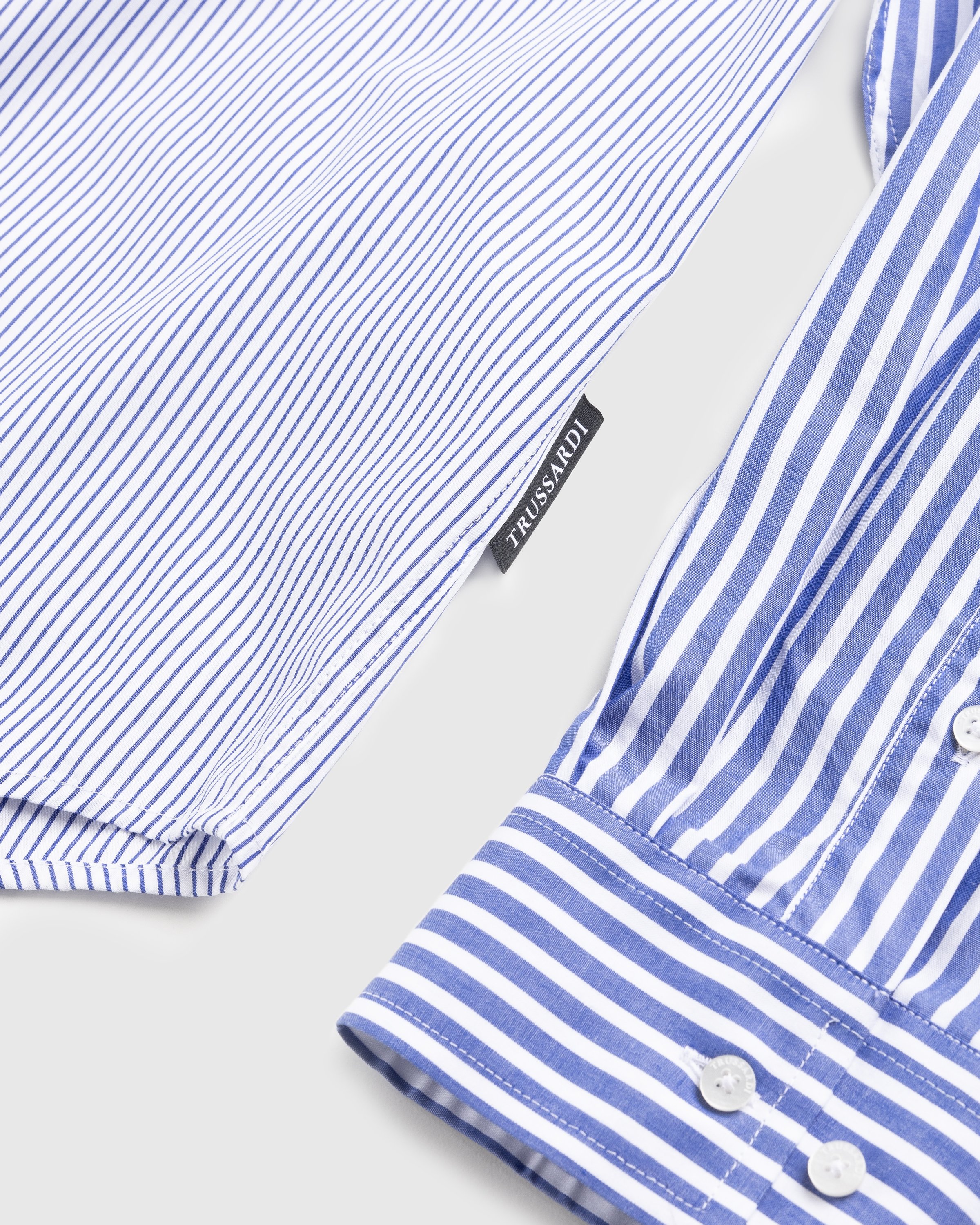 Trussardi - Shirt Cotton Mix Stripes - Clothing - Blue - Image 6