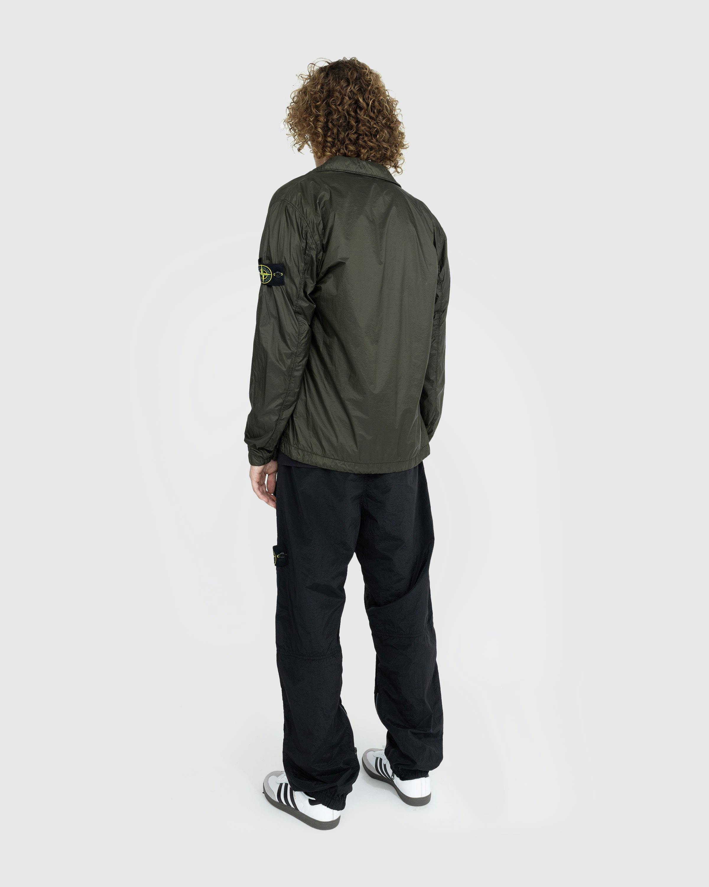 Stone Island - Coated Nylon Overshirt Olive - Clothing - Green - Image 4