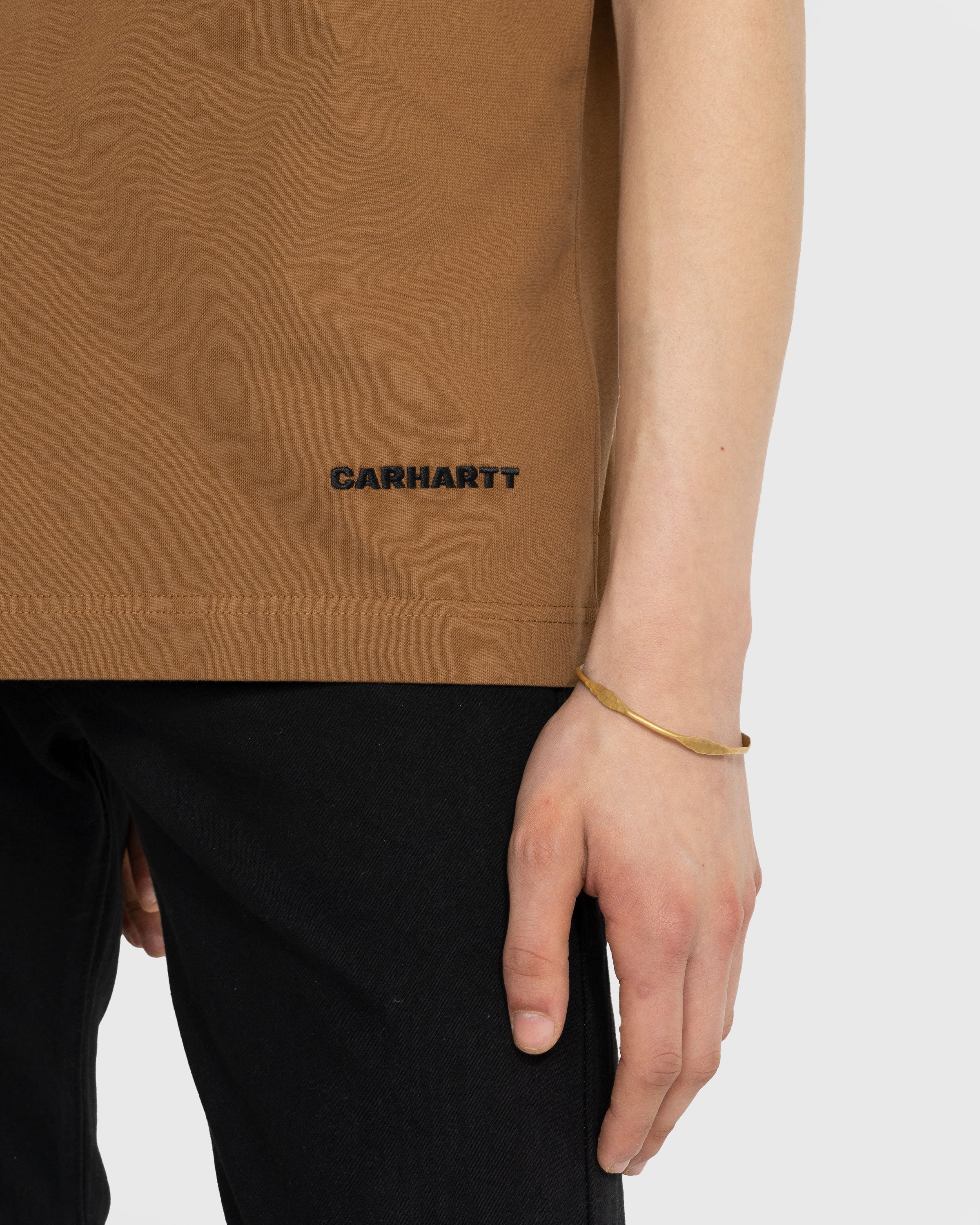 Carhartt WIP - Link Script T-Shirt Brown - Clothing - Brown - Image 5