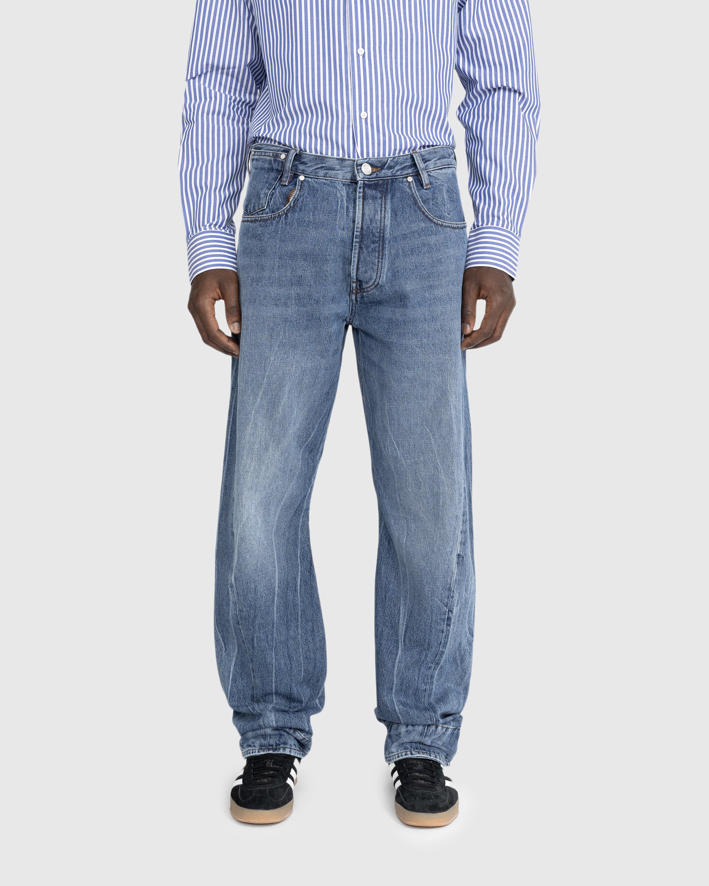 Trussardi - Five-Pocket Twisted Tapered Jeans Blue Rigid - Clothing - Blue - Image 2