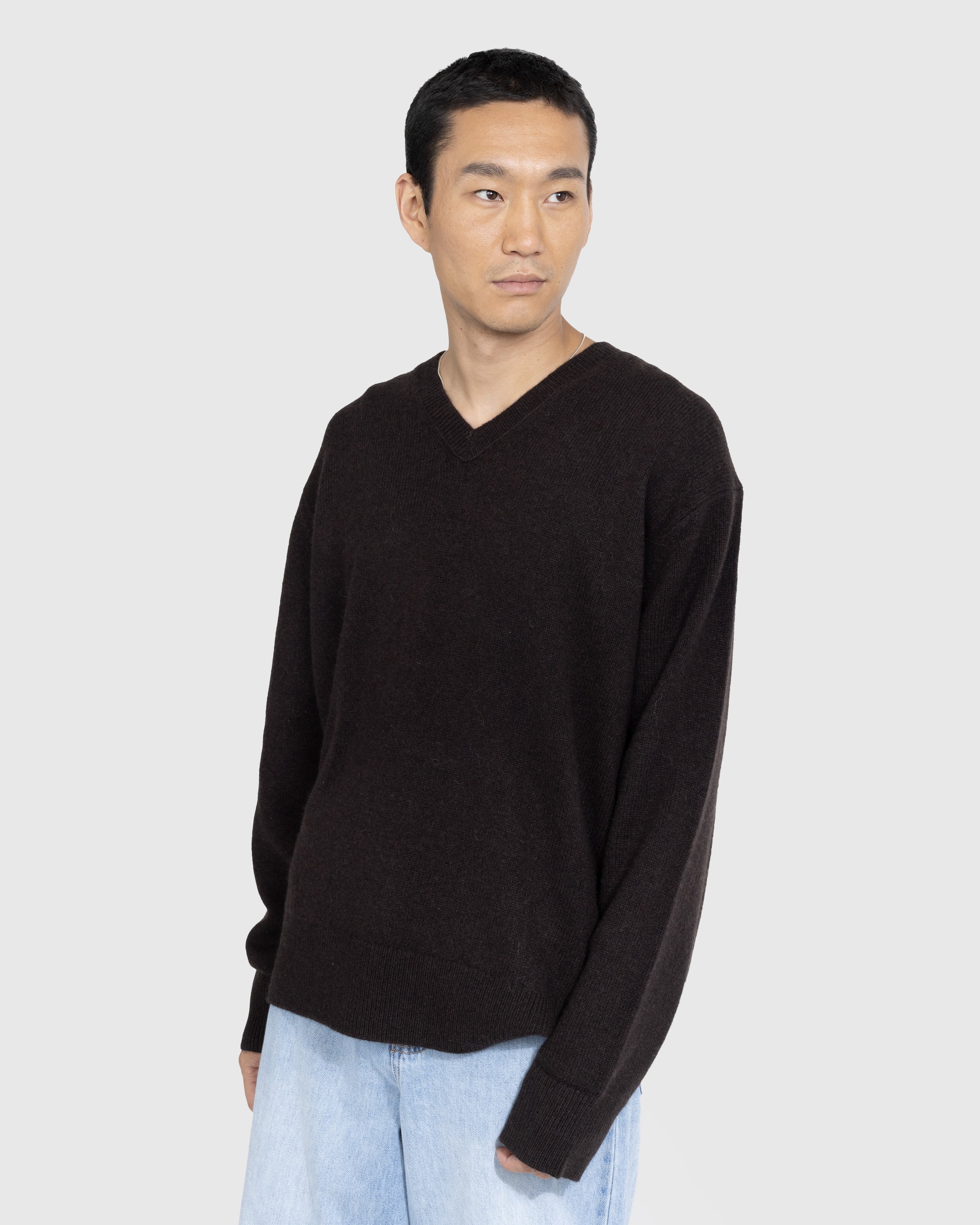 Acne Studios - Wool V-Neck Sweater Brown - Clothing - Brown - Image 2