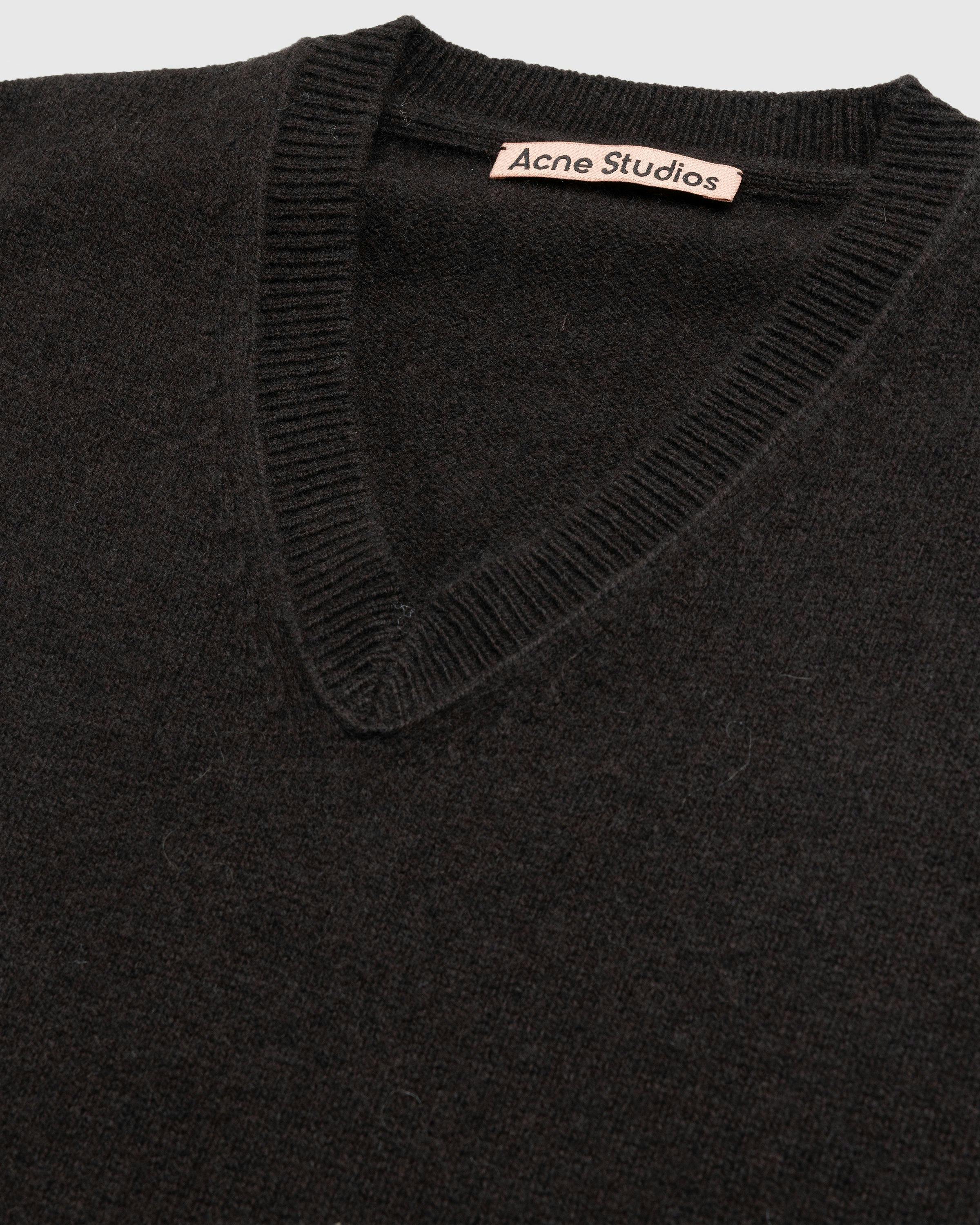 Acne Studios - Wool V-Neck Sweater Brown - Clothing - Brown - Image 5