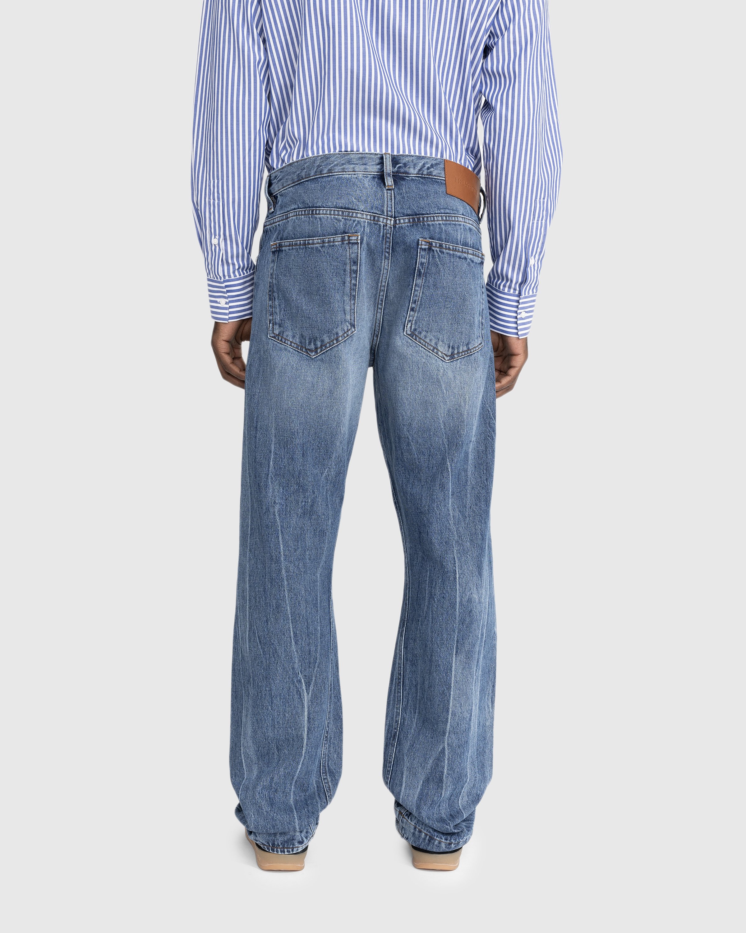 Trussardi - Five-Pocket Twisted Tapered Jeans Blue Rigid - Clothing - Blue - Image 3