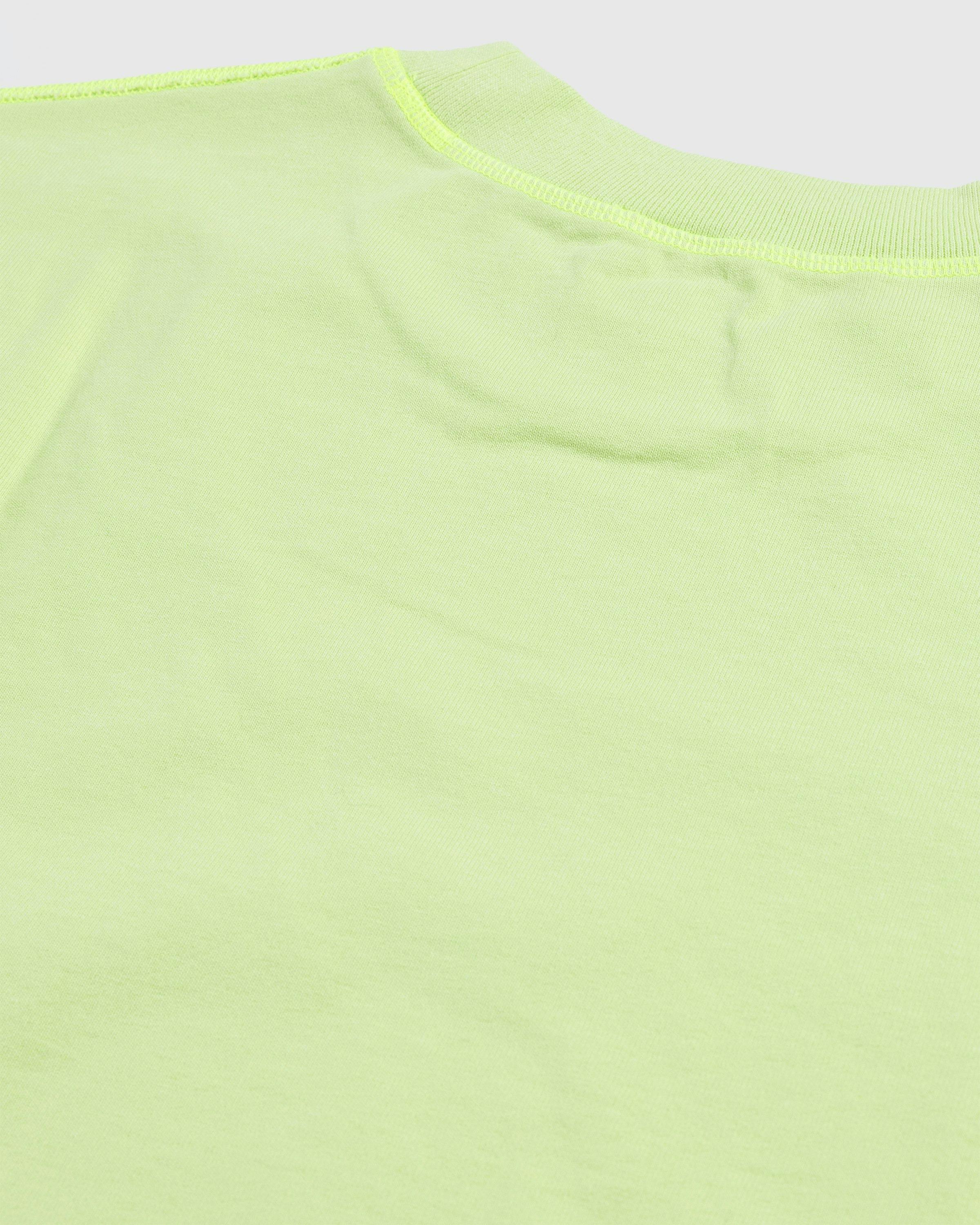 Acne Studios - Organic Cotton Logo Longsleeve T-Shirt Fluo Green - Clothing - Green - Image 6