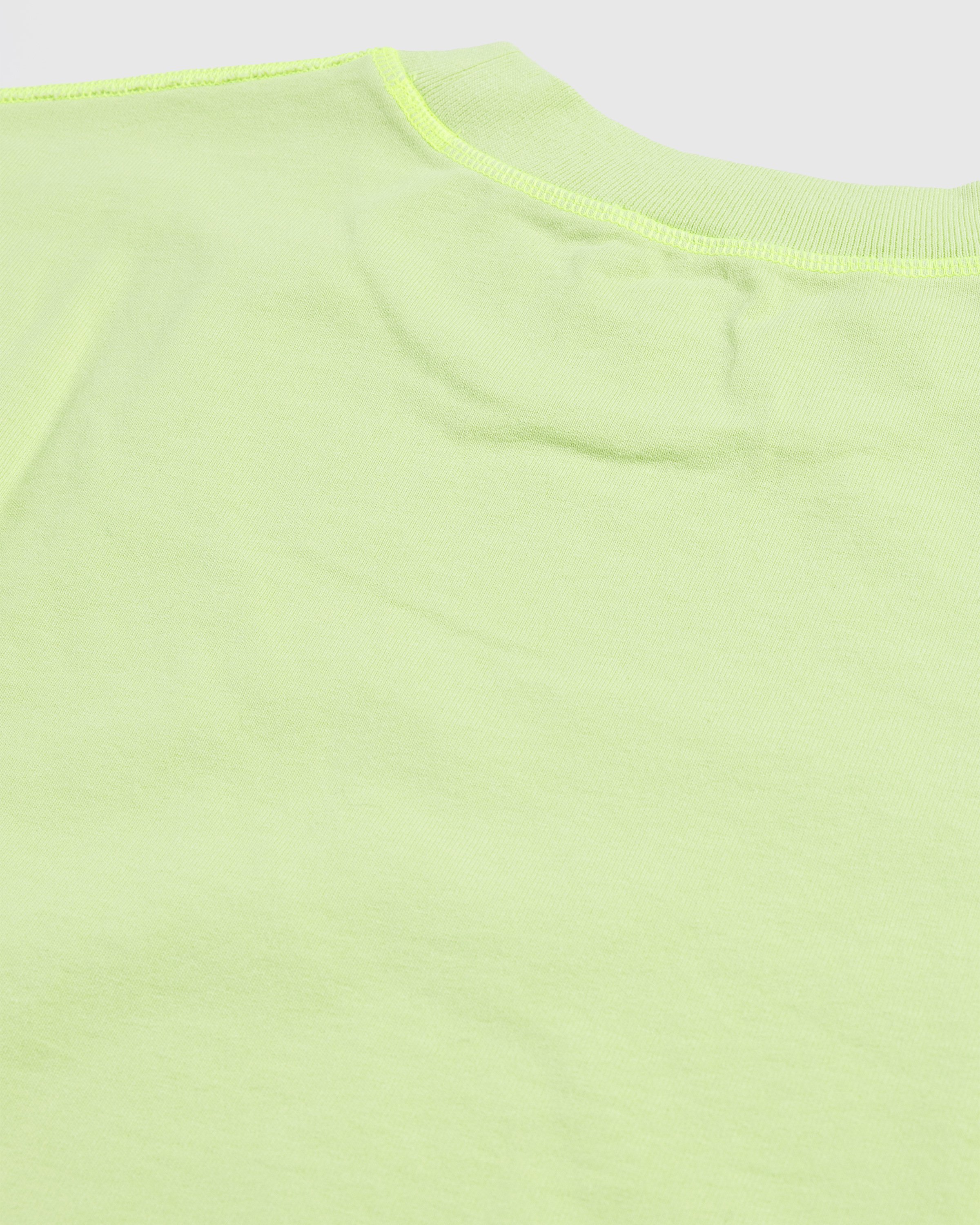 Acne Studios - Organic Cotton Logo Longsleeve T-Shirt Fluo Green - Clothing - Green - Image 6