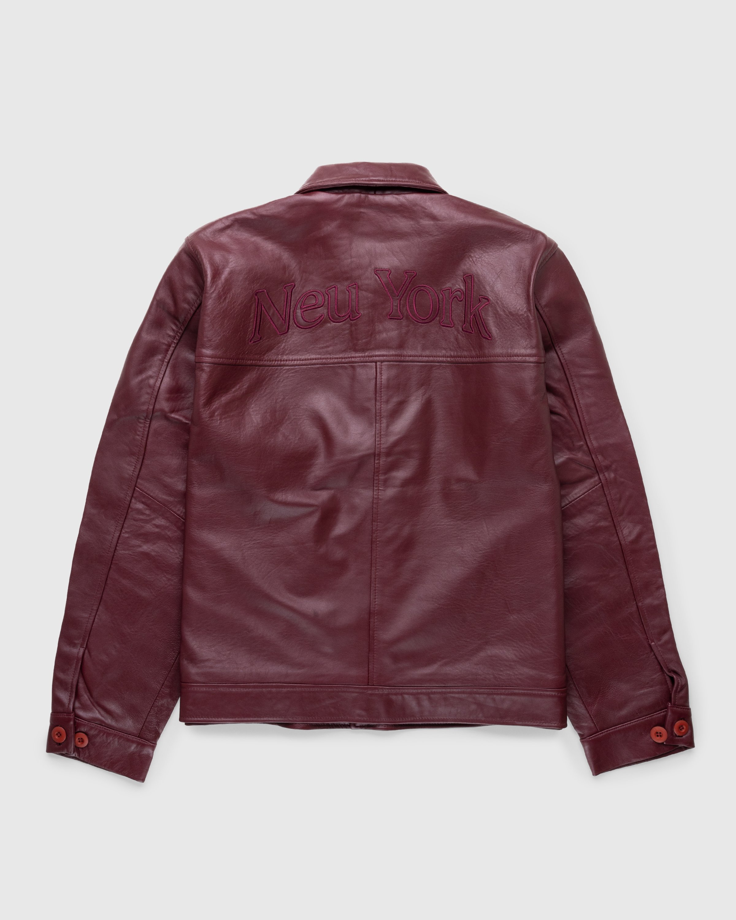 Highsnobiety - Neu York Leather Jacket Burgundy - Clothing - Red - Image 1