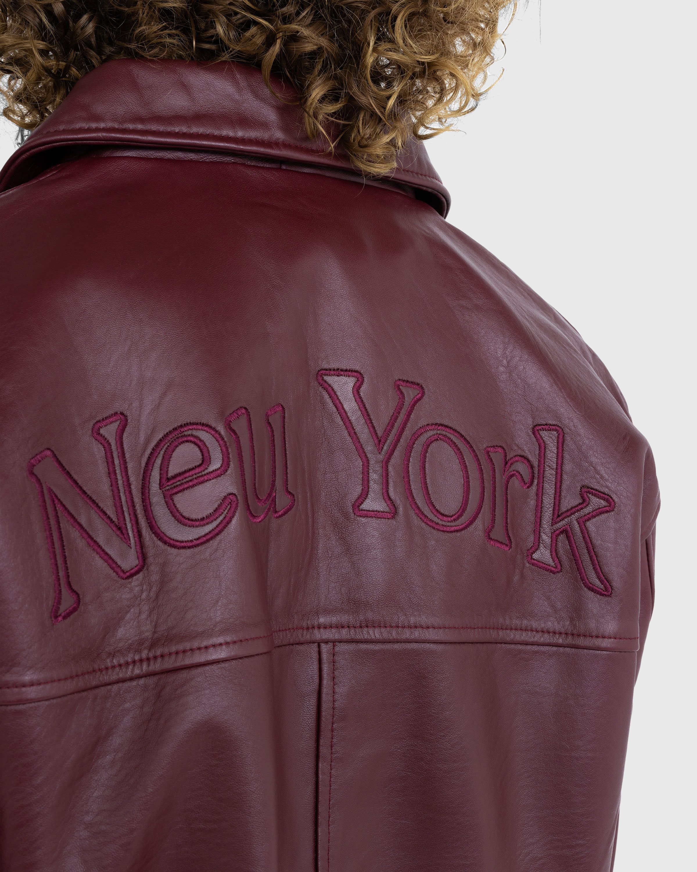Highsnobiety - Neu York Leather Jacket Burgundy - Clothing - Red - Image 5