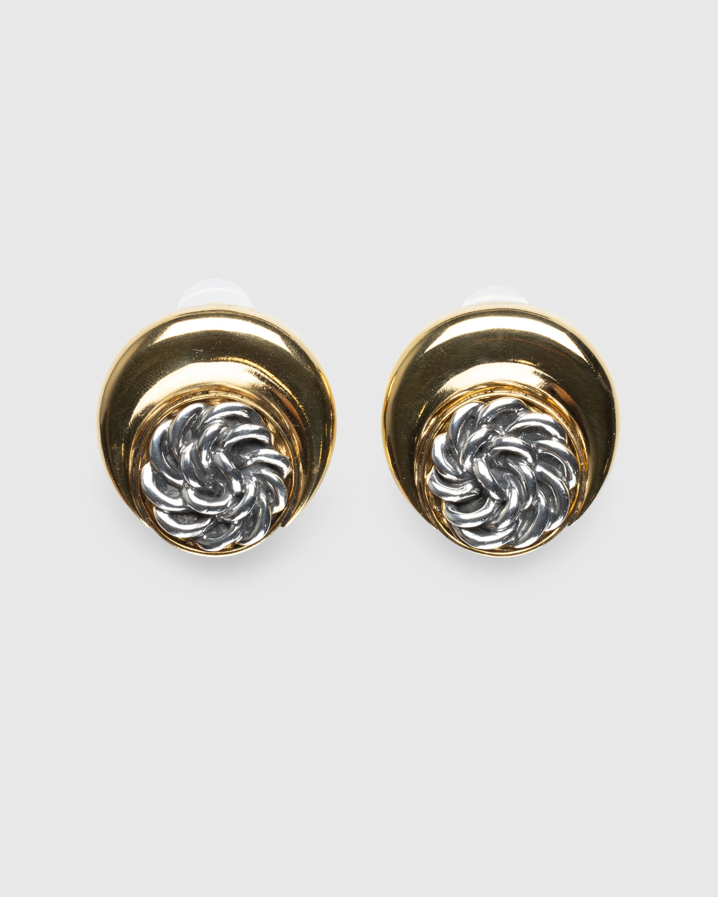 Marine Serre - Regenerated Buttons Moon Earrings Gold - Accessories - Gold - Image 1