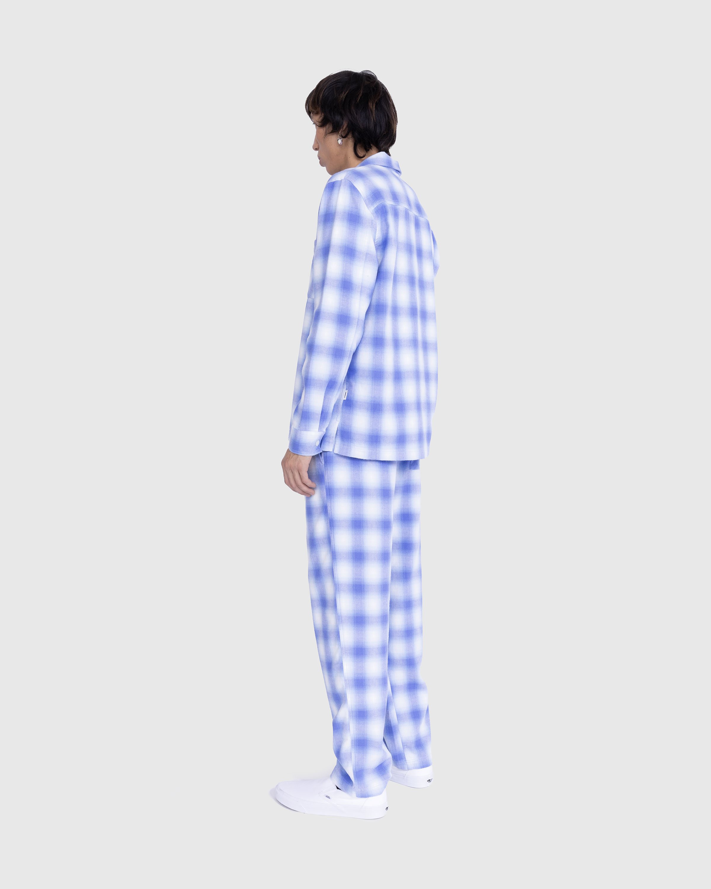 Tekla - Flannel Pyjamas Shirt Light Blue Plaid - Clothing - Blue - Image 3