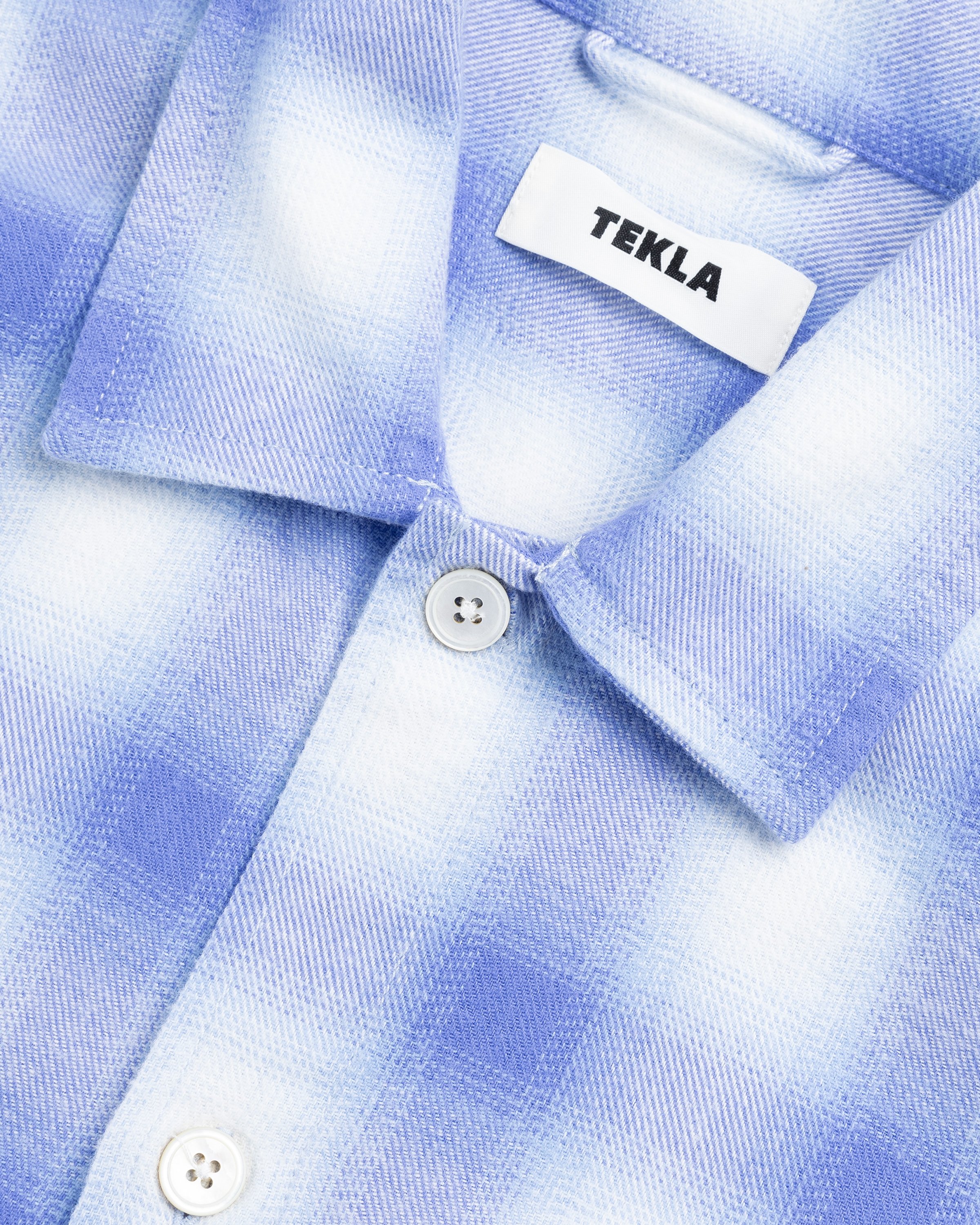 Tekla - Flannel Pyjamas Shirt Light Blue Plaid - Clothing - Blue - Image 5