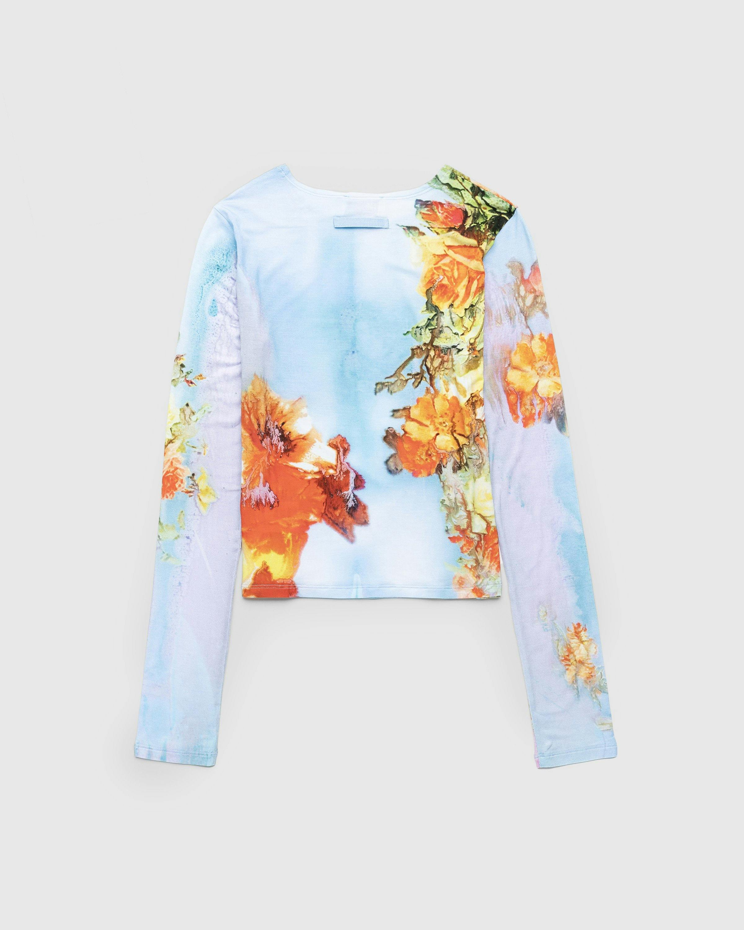 Jean Paul Gaultier - Body Flower-Print Mesh Top Blue - Clothing - Blue - Image 2