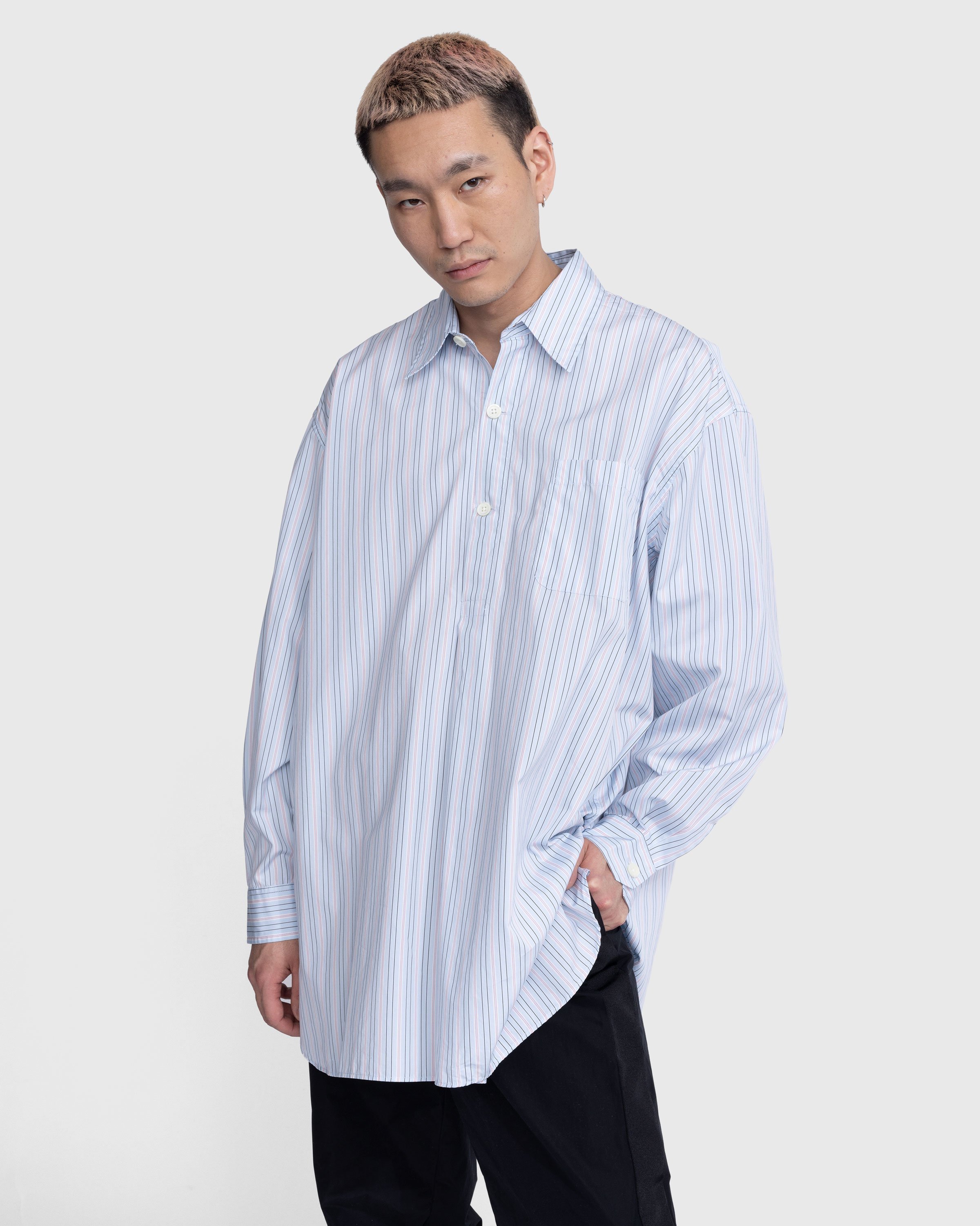 Our Legacy - Popover Shirt Blue Stripe - Clothing - Blue - Image 6