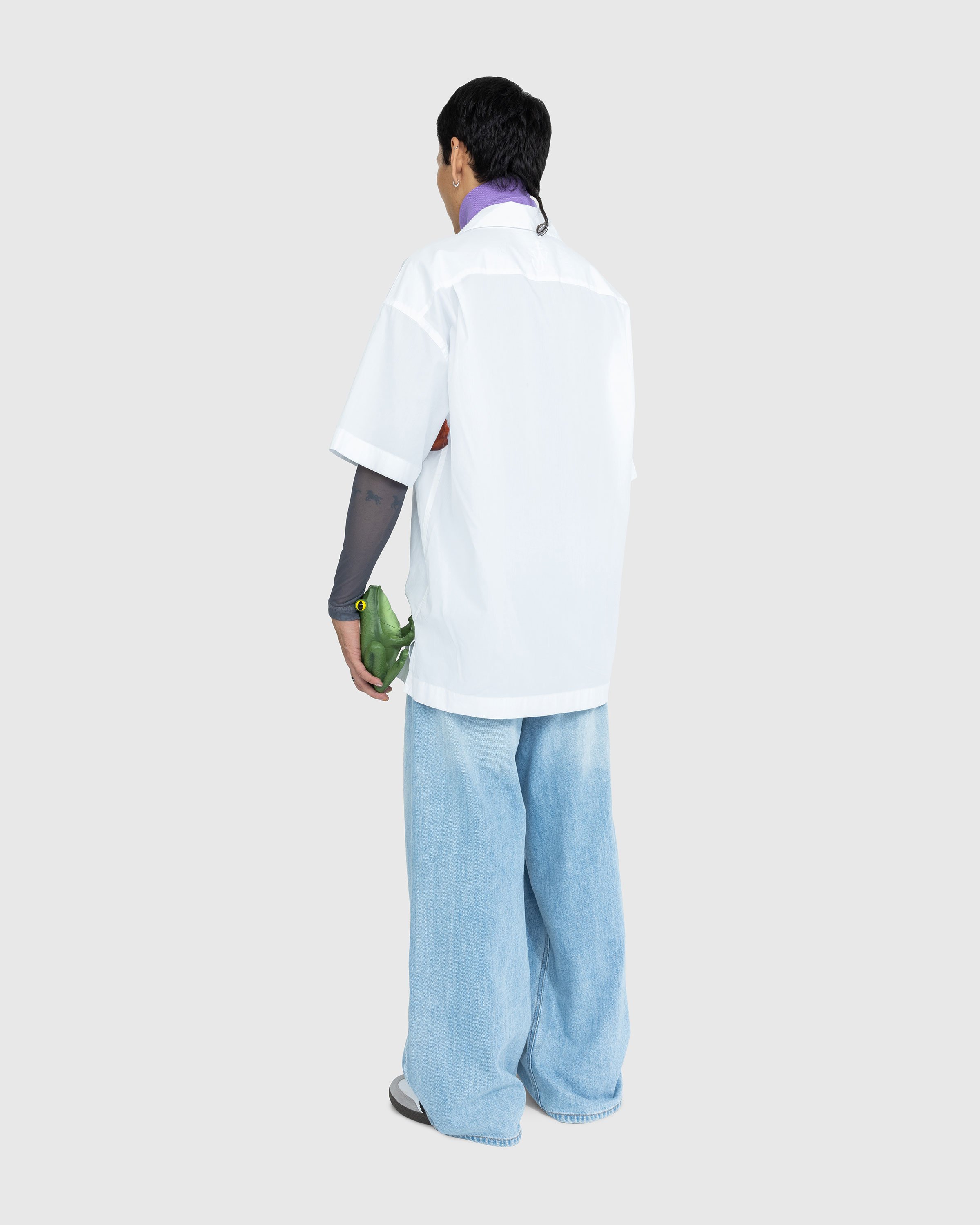 J.W. Anderson - Profile Stud Printed Short-Sleeve Shirt White - Clothing - White - Image 4