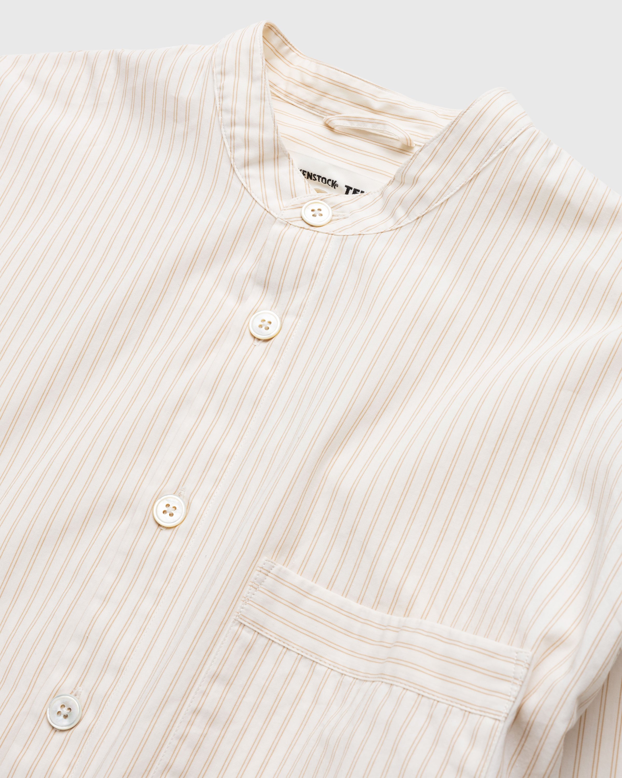 Birkenstock x Tekla - Poplin Pyjama Shirt Wheat Stripes - Clothing - Beige - Image 6
