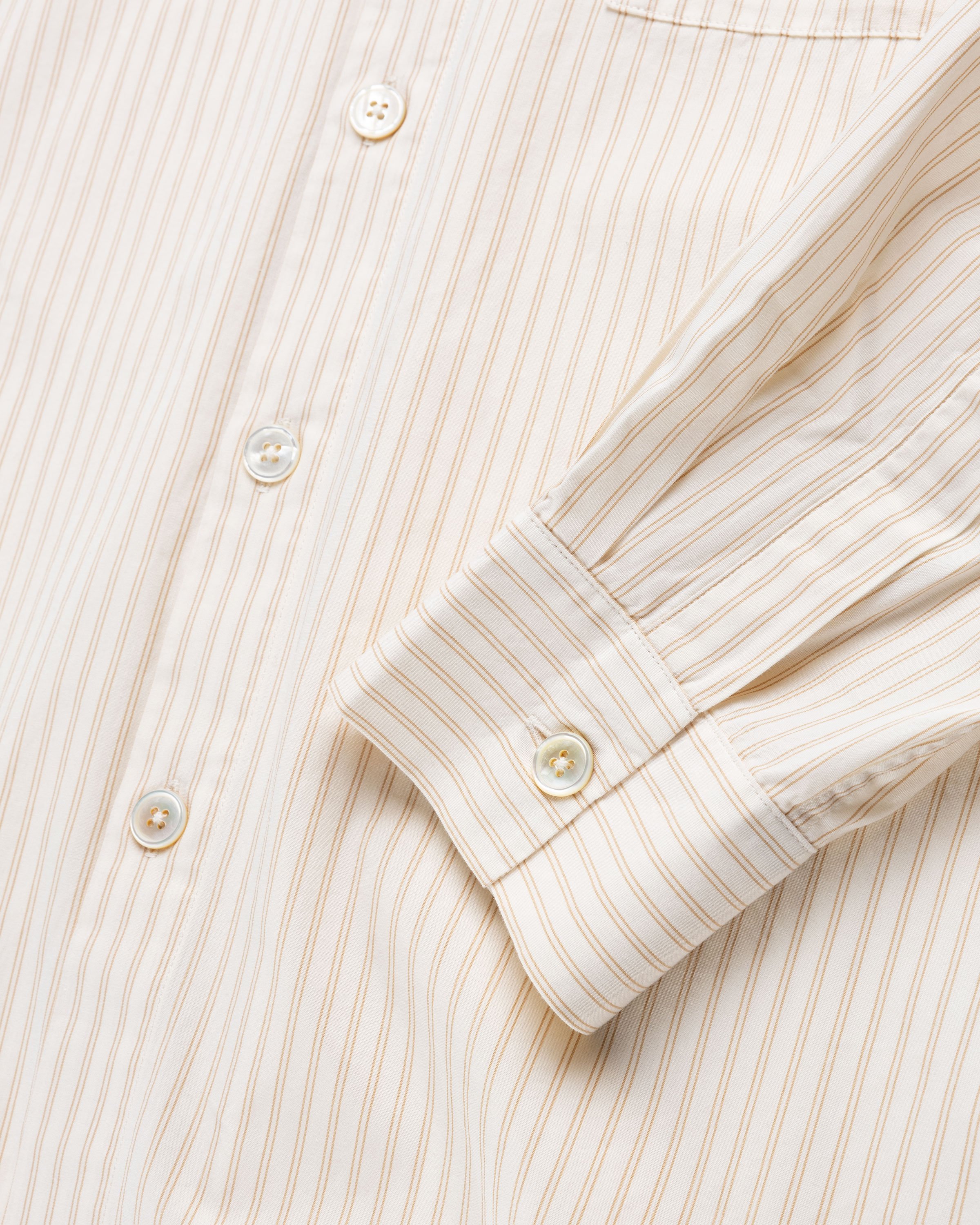 Birkenstock x Tekla - Poplin Pyjama Shirt Wheat Stripes - Clothing - Beige - Image 7