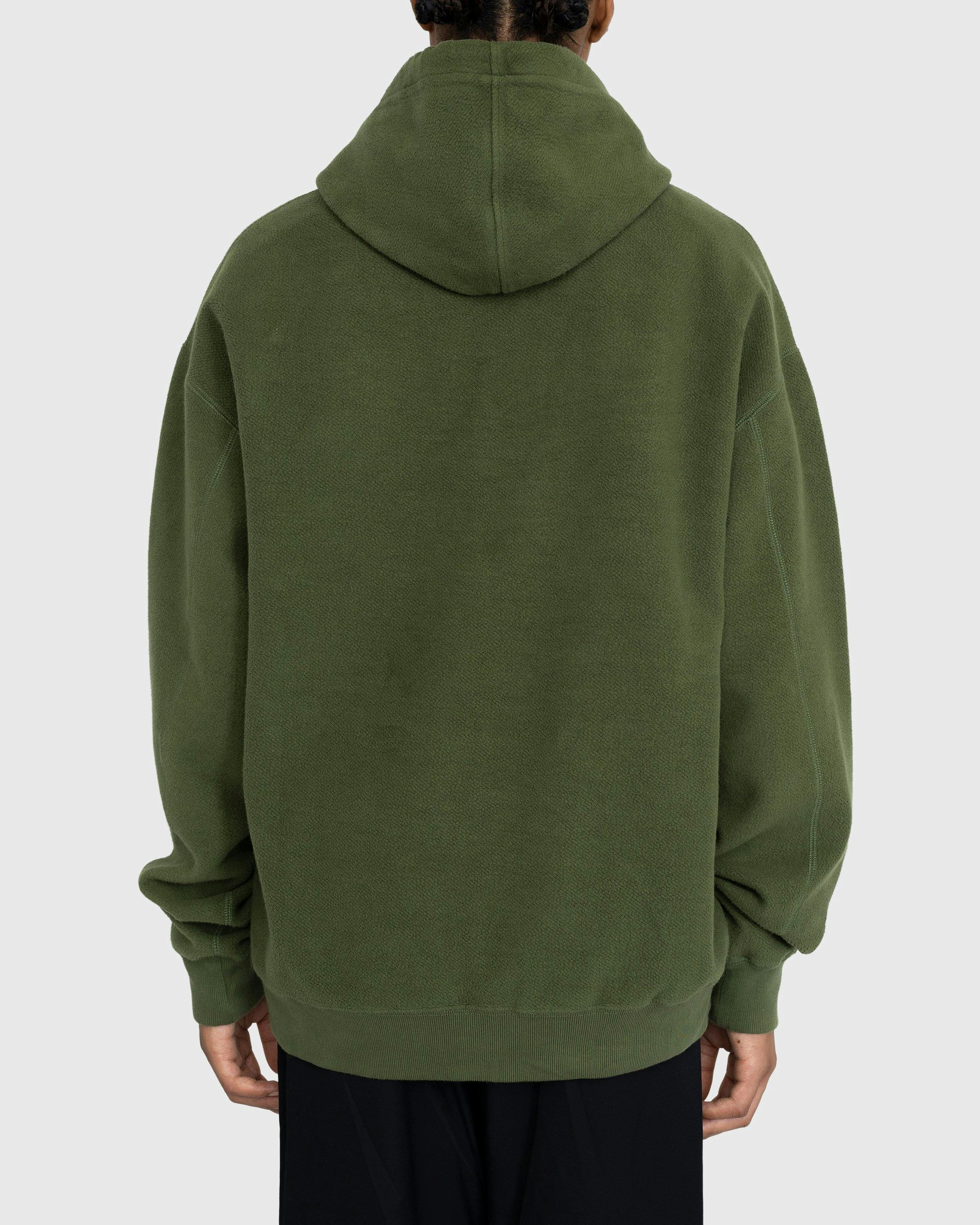 Highsnobiety - Script Logo Reverse Fleece Hoodie Green - Clothing - Green - Image 3