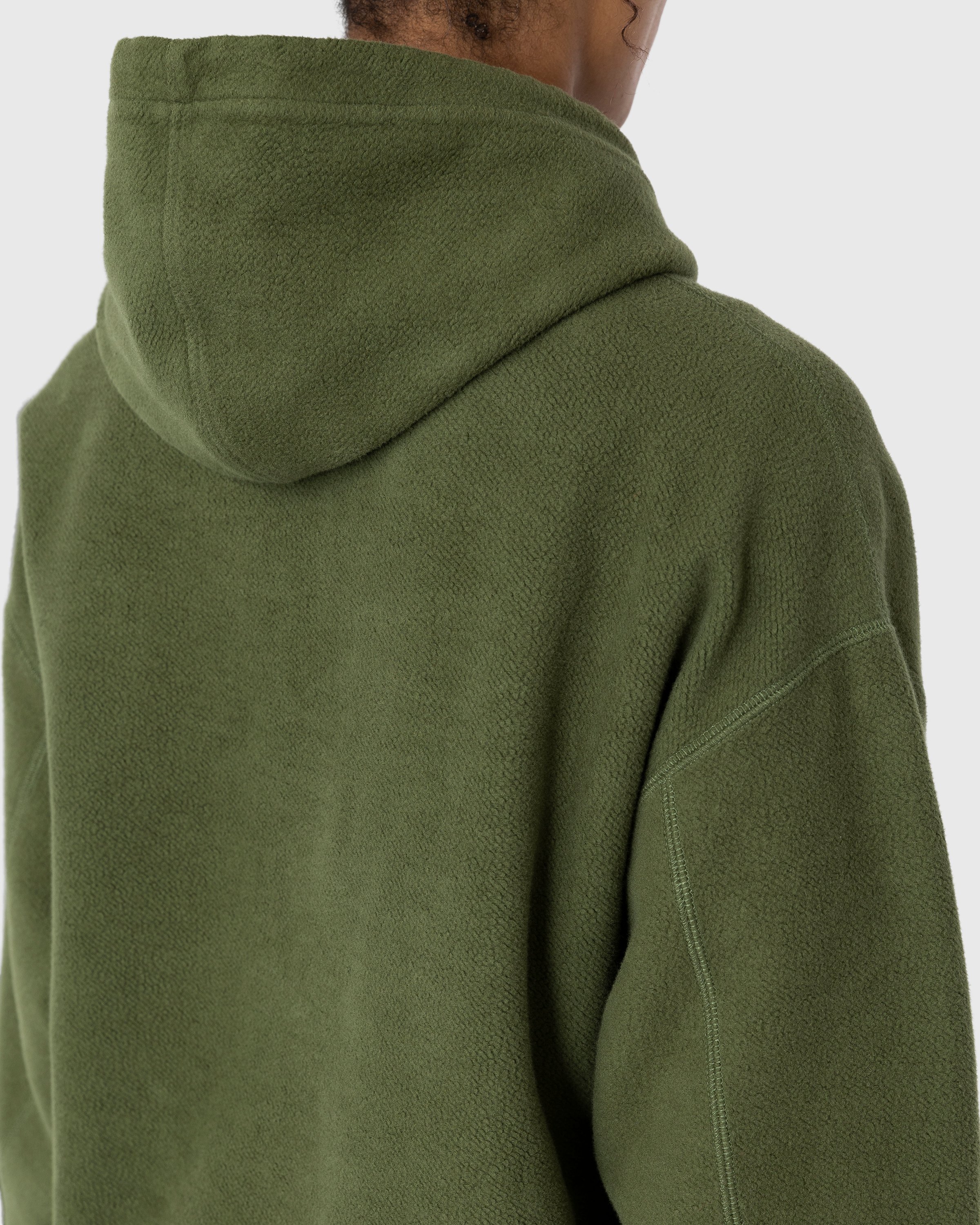 Highsnobiety - Script Logo Reverse Fleece Hoodie Green - Clothing - Green - Image 6
