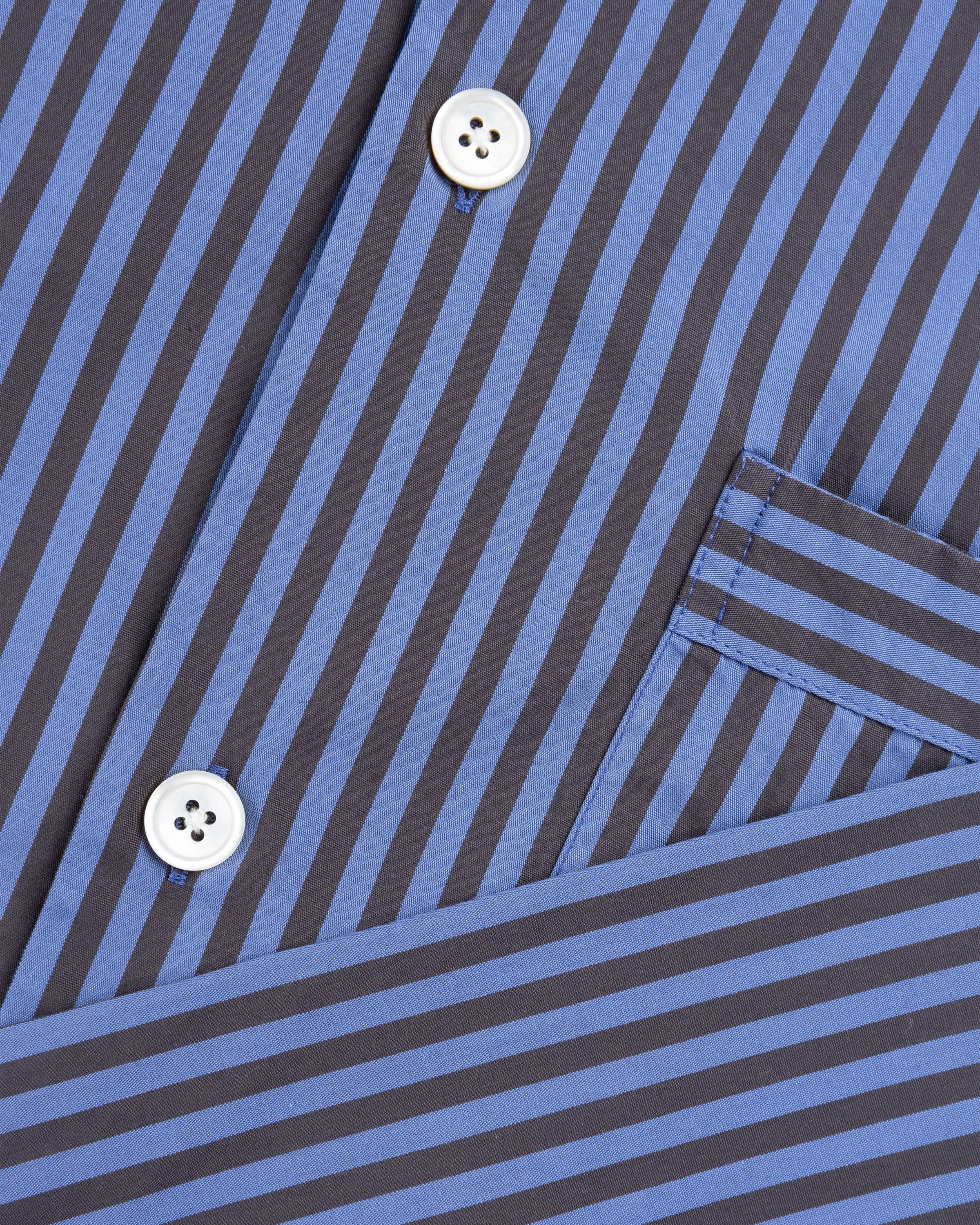 Tekla - Cotton Poplin Pyjamas Shirt Verneuil Stripes - Clothing - Blue - Image 7