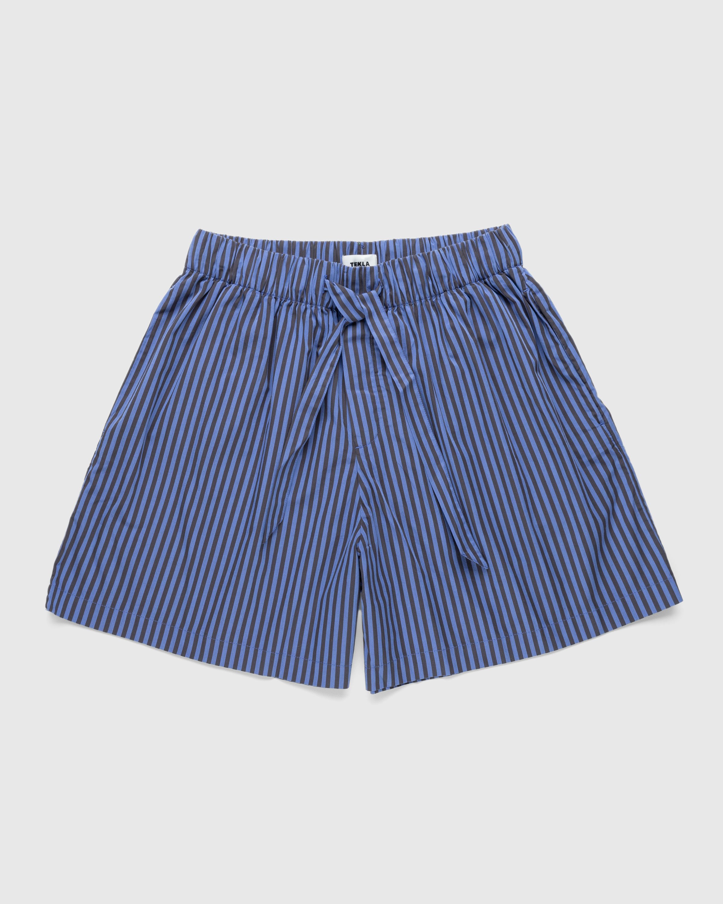 Tekla - Cotton Poplin Pyjamas Shorts Verneuil - Clothing - Blue - Image 1