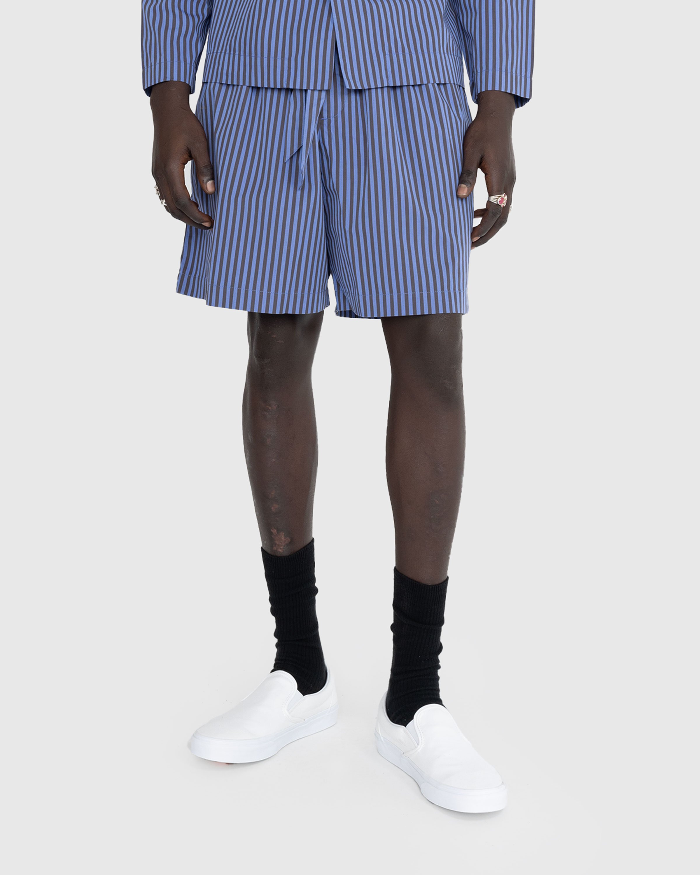 Tekla - Cotton Poplin Pyjamas Shorts Verneuil - Clothing - Blue - Image 2