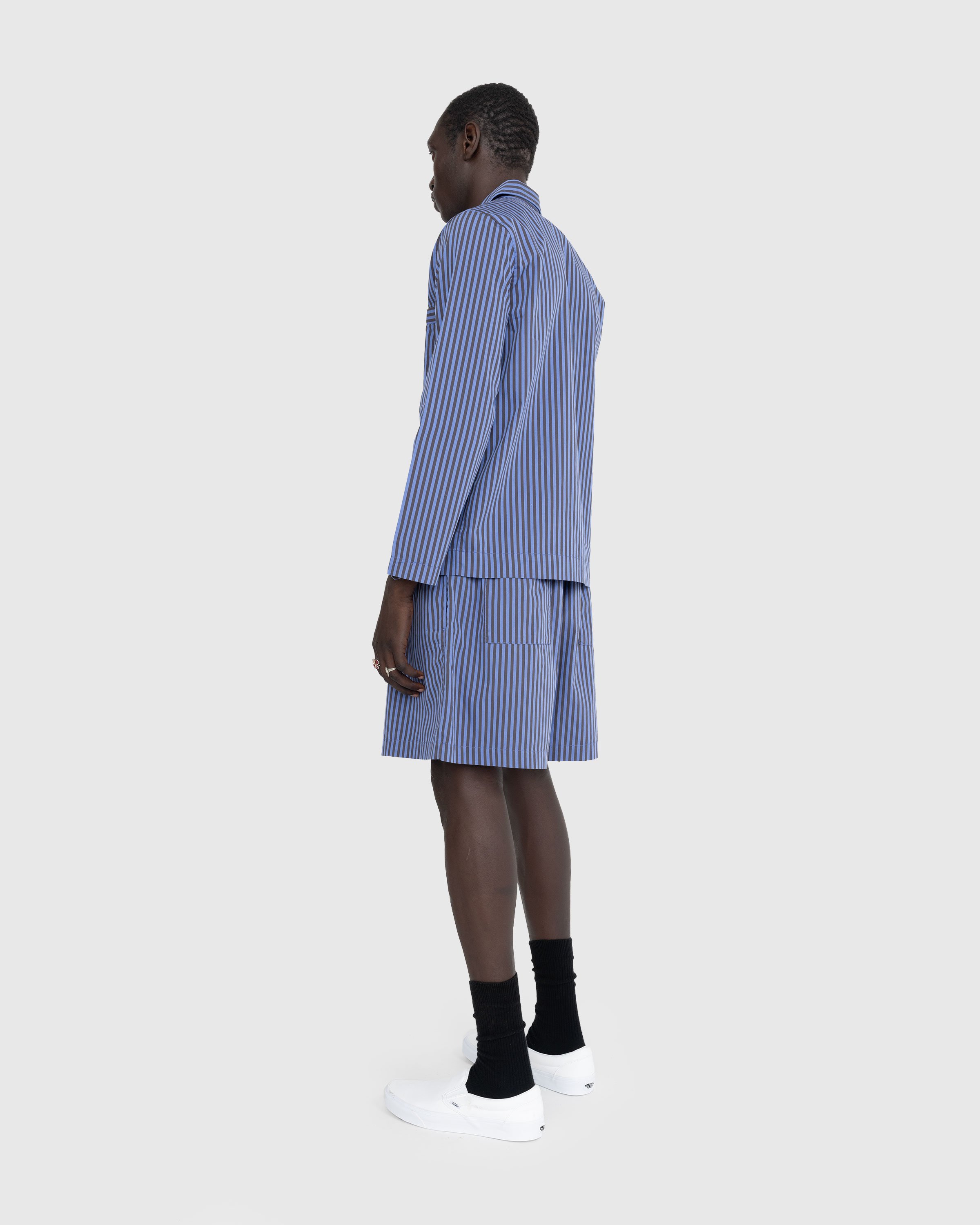Tekla - Cotton Poplin Pyjamas Shirt Verneuil Stripes - Clothing - Blue - Image 4