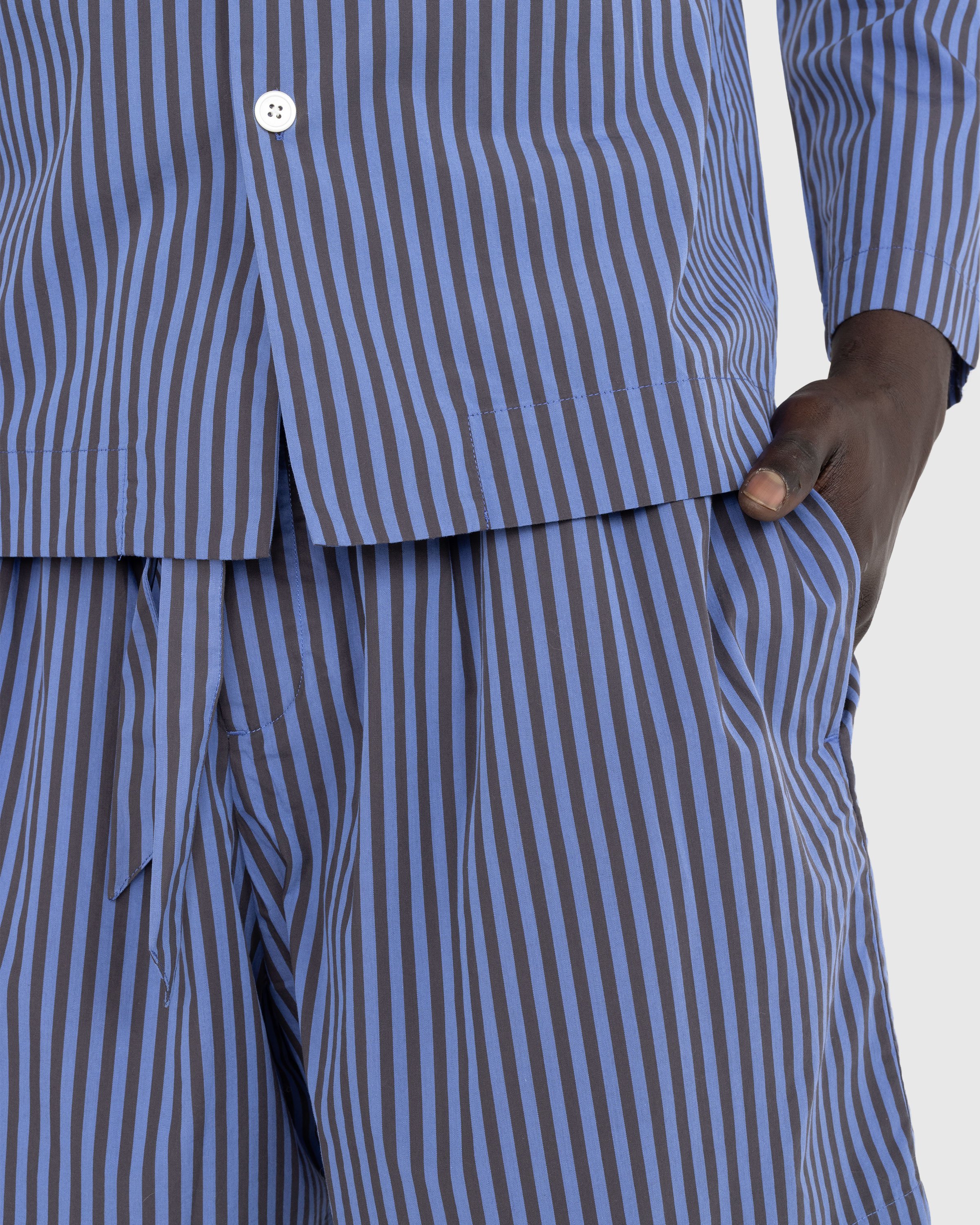 Tekla - Cotton Poplin Pyjamas Shorts Verneuil - Clothing - Blue - Image 5