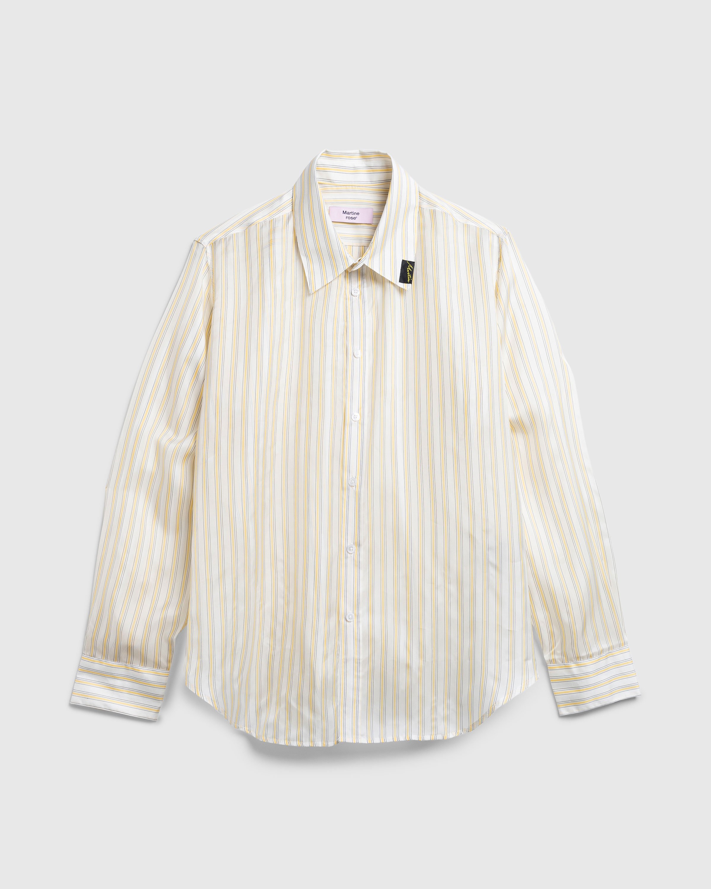 Martine Rose - Classic Shirt Yellow/White Stripe - Clothing - Yellow - Image 1