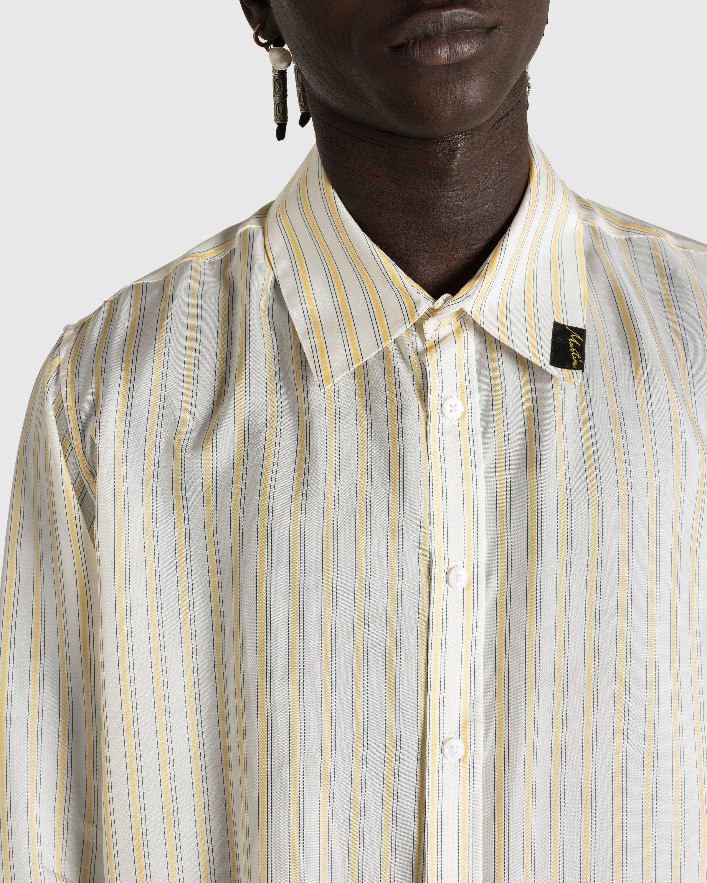 Martine Rose - Classic Shirt Yellow/White Stripe - Clothing - Yellow - Image 5