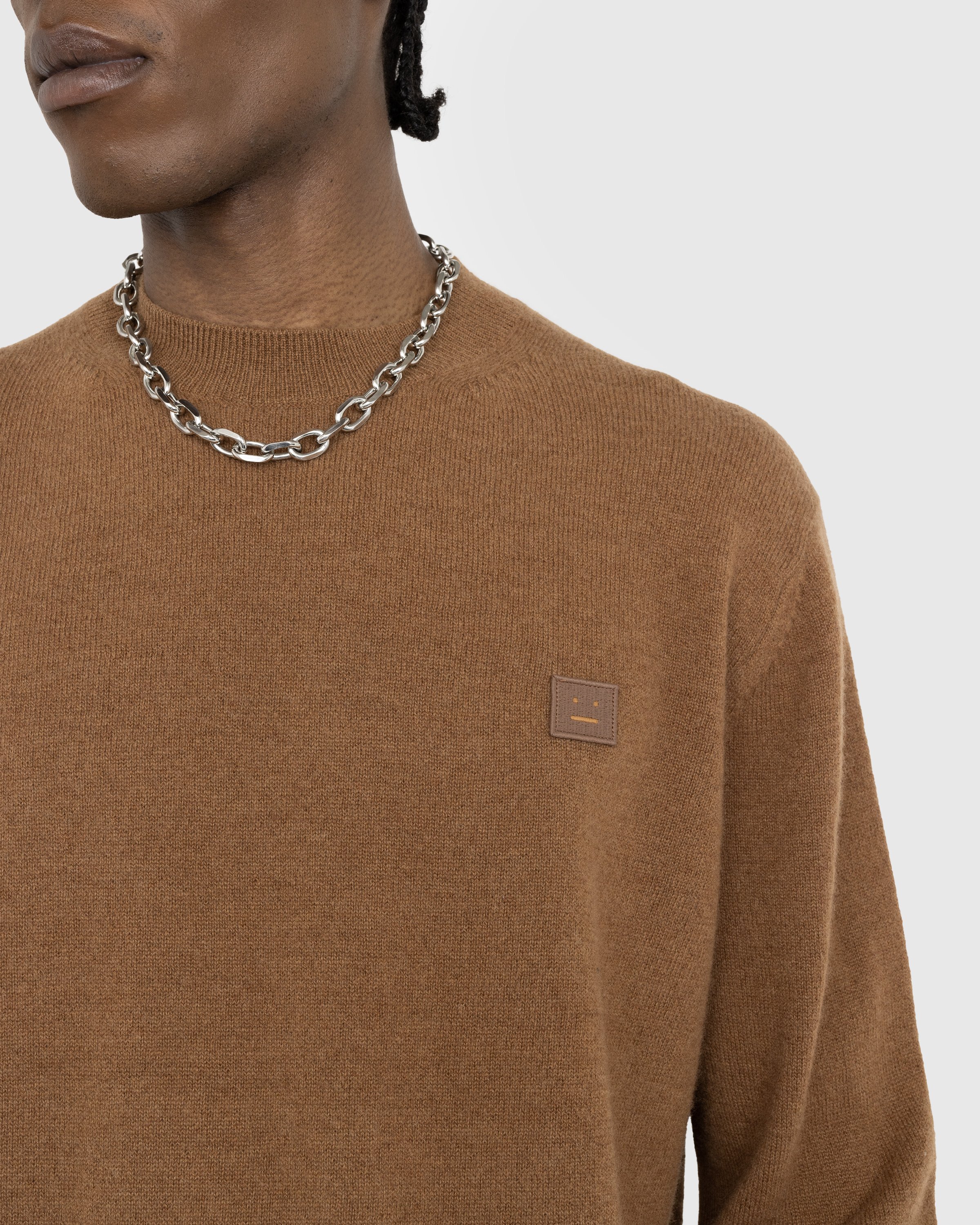 Acne Studios - Wool Crewneck Sweater Toffee Brown - Clothing - Brown - Image 4