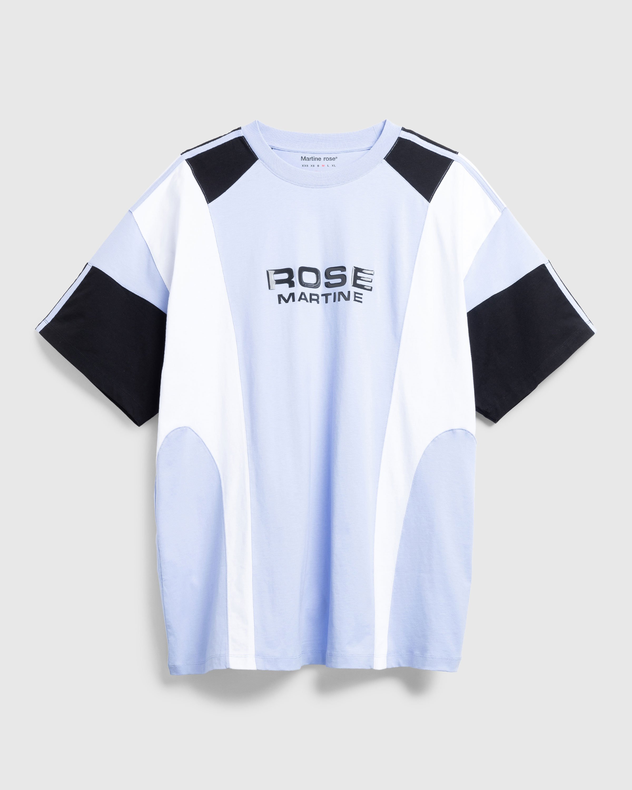Martine Rose - Oversized Panelled T-Shirt Blue / White / Black - Clothing - Blue - Image 1