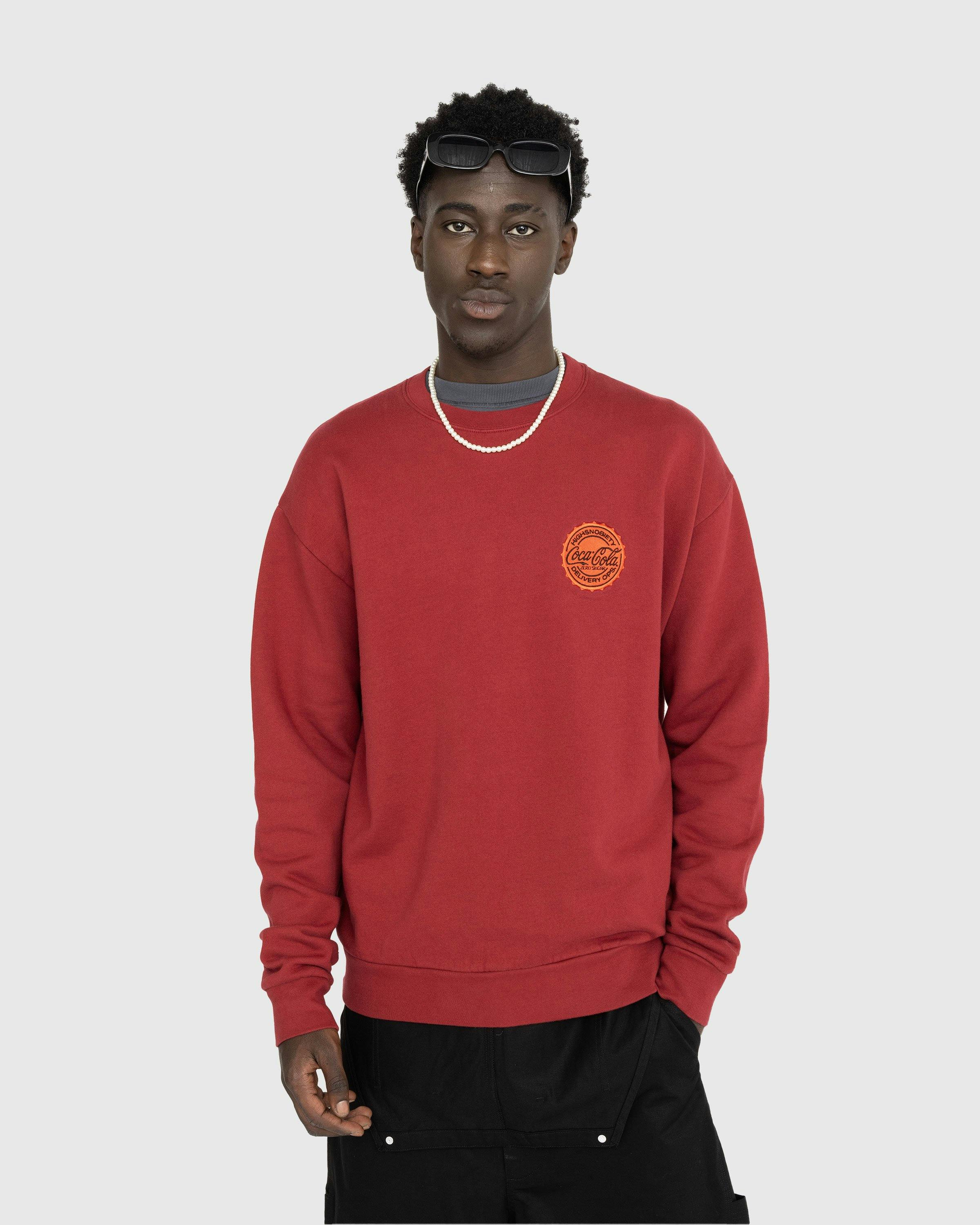 Highsnobiety x Coca-Cola Zero Sugar - Crewneck Burgundy - Clothing - Red - Image 3