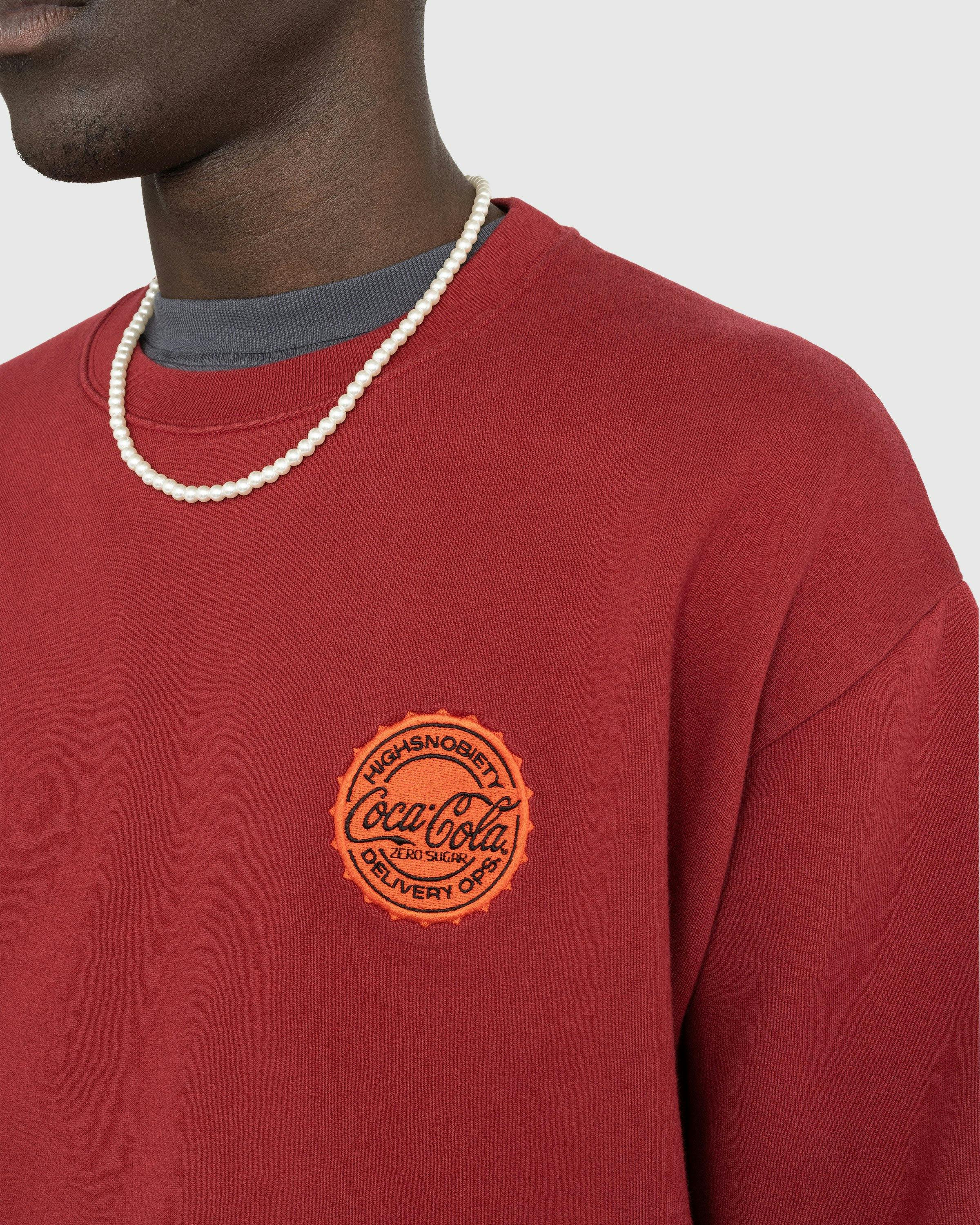 Highsnobiety x Coca-Cola Zero Sugar - Crewneck Burgundy - Clothing - Red - Image 5