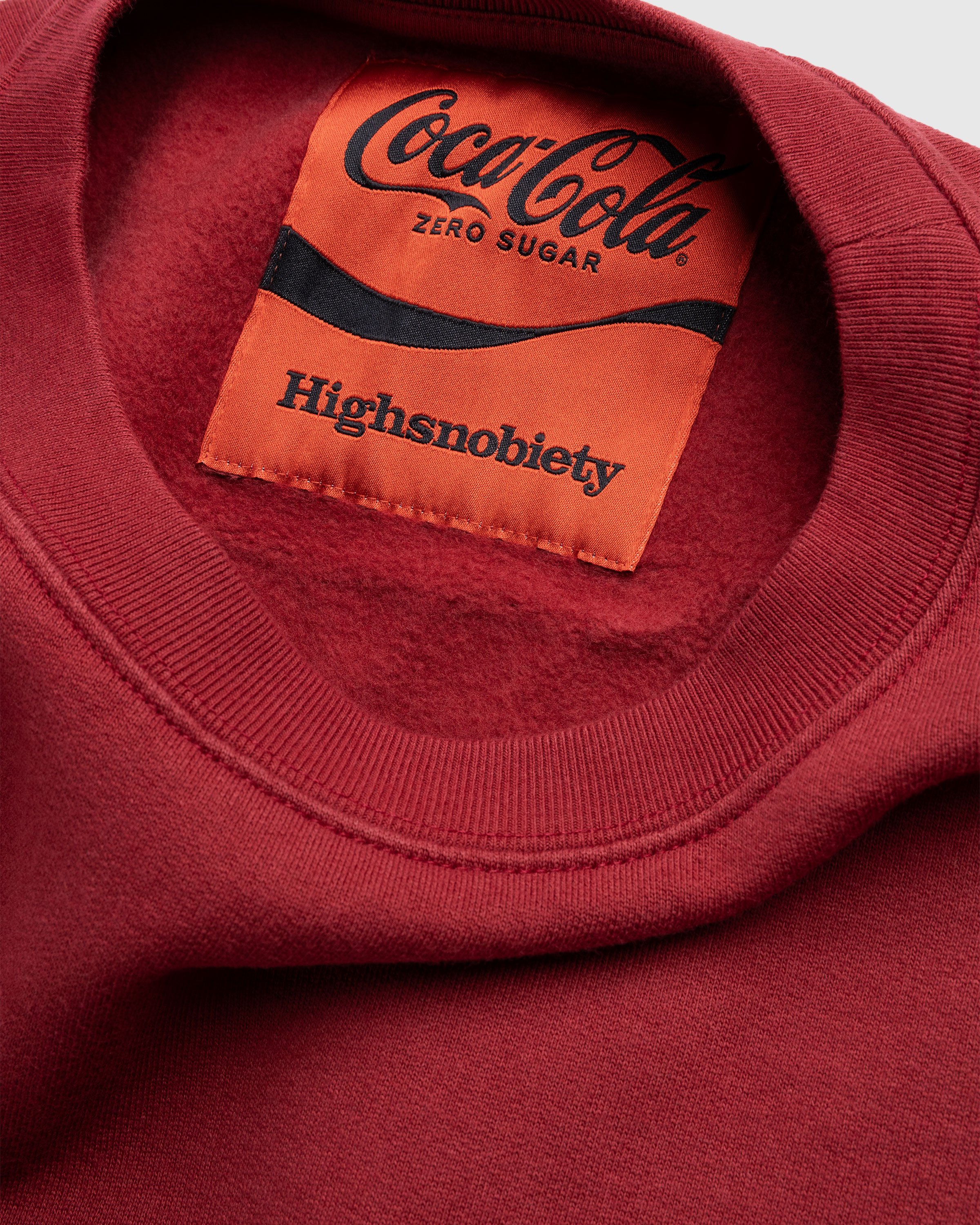 Highsnobiety x Coca-Cola Zero Sugar - Crewneck Burgundy - Clothing - Red - Image 8