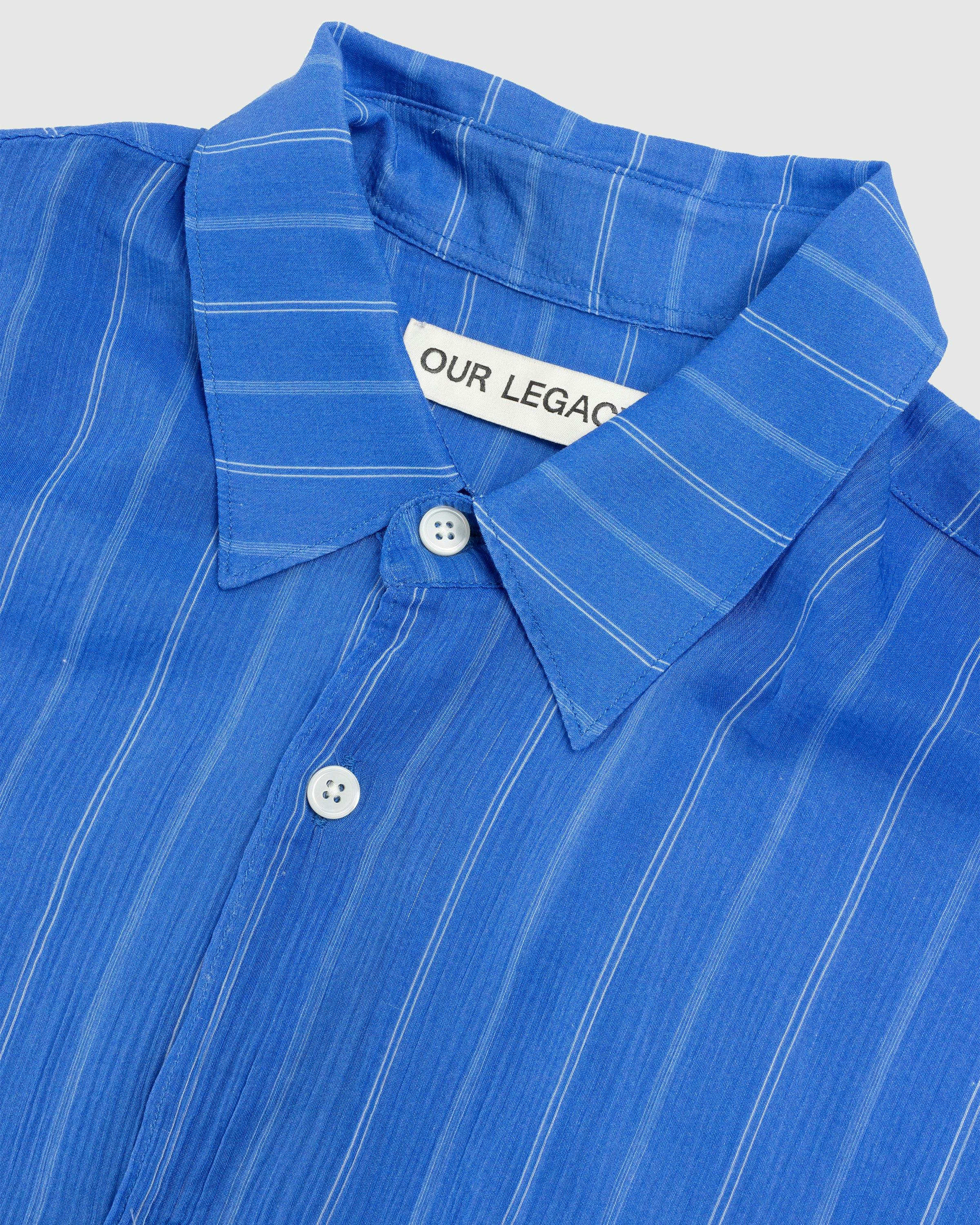 Our Legacy - Initial Shirt Blue Rayon Plait Stripe - Clothing - Blue - Image 5