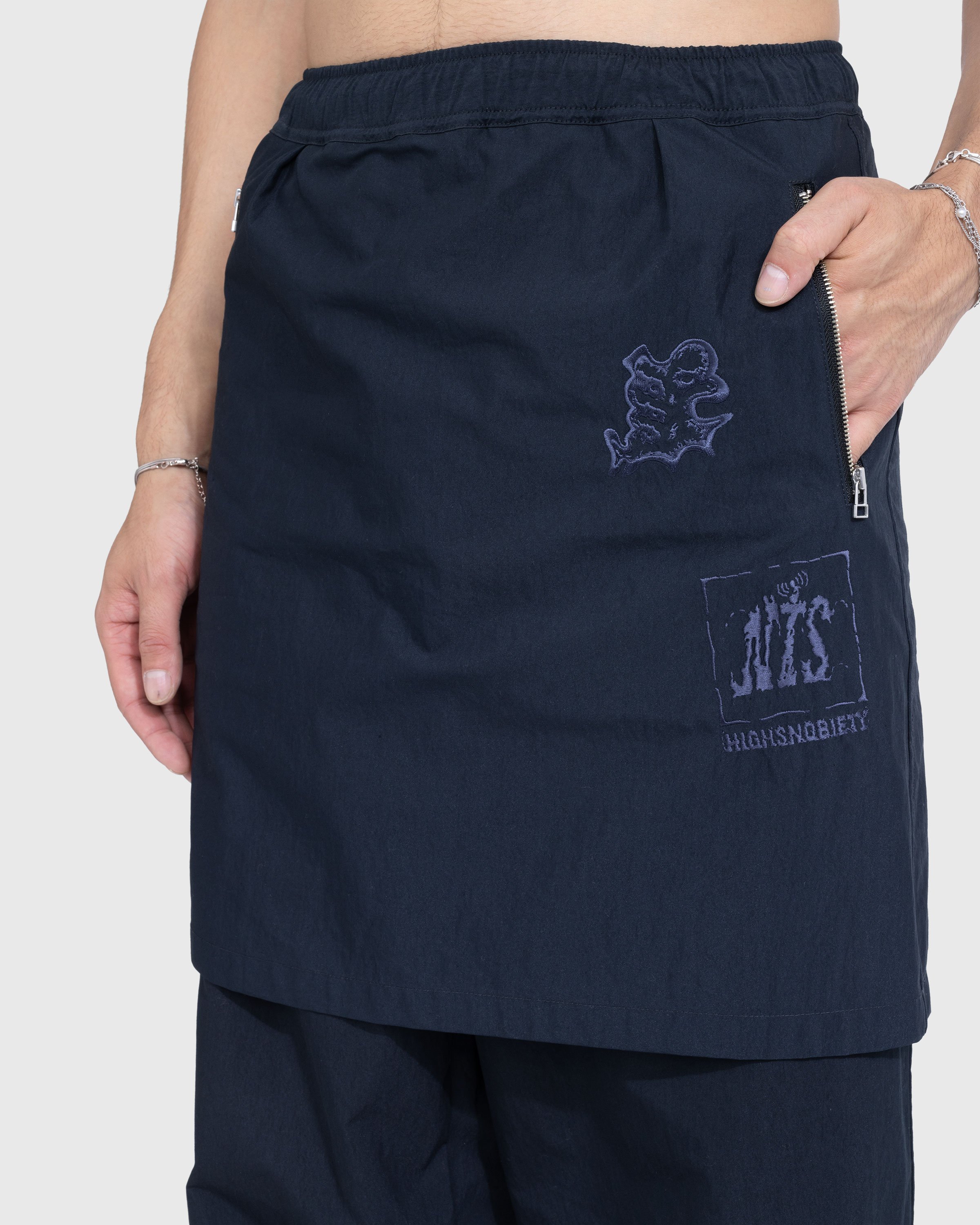 NTS x Highsnobiety - Brushed Nylon Skirt Navy - Clothing - Black - Image 6