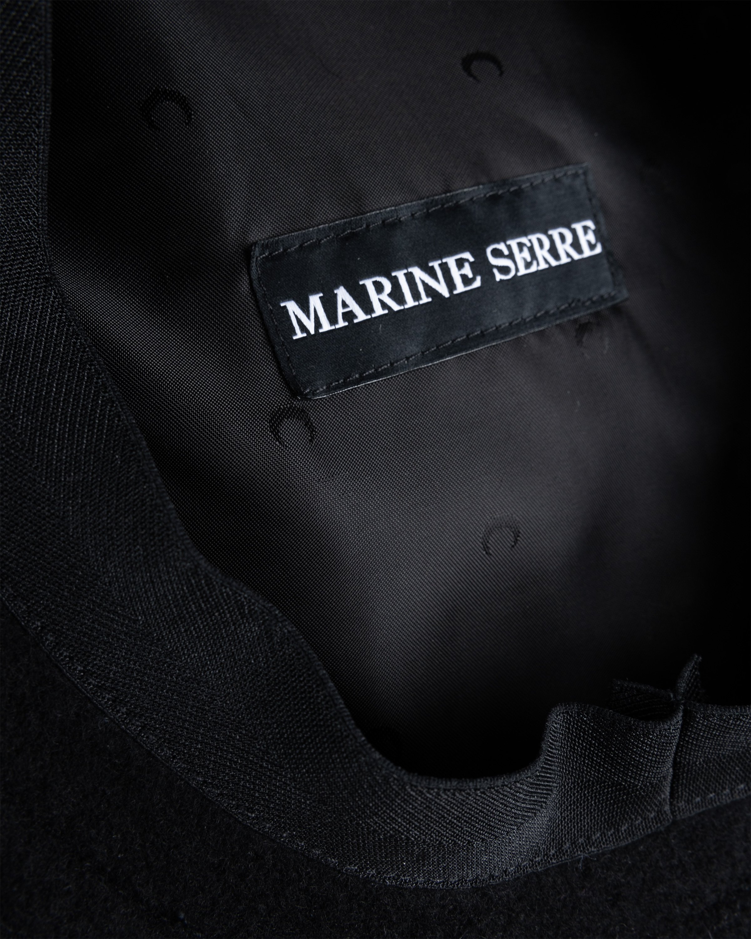 Marine Serre - Embroidered French Beret Black - Accessories - Black - Image 4
